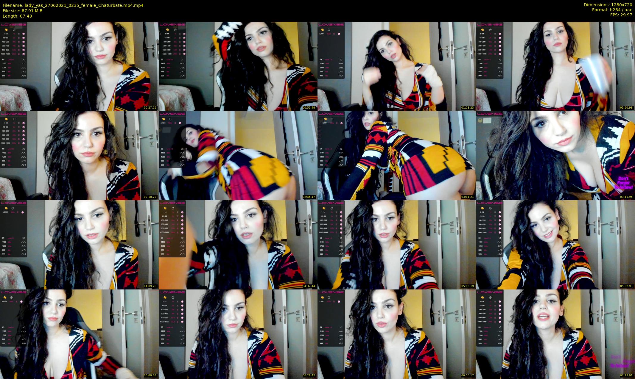 lady_yas — 8 minute Chaturbate female cam show recording, 720p, Jun 27, 2021