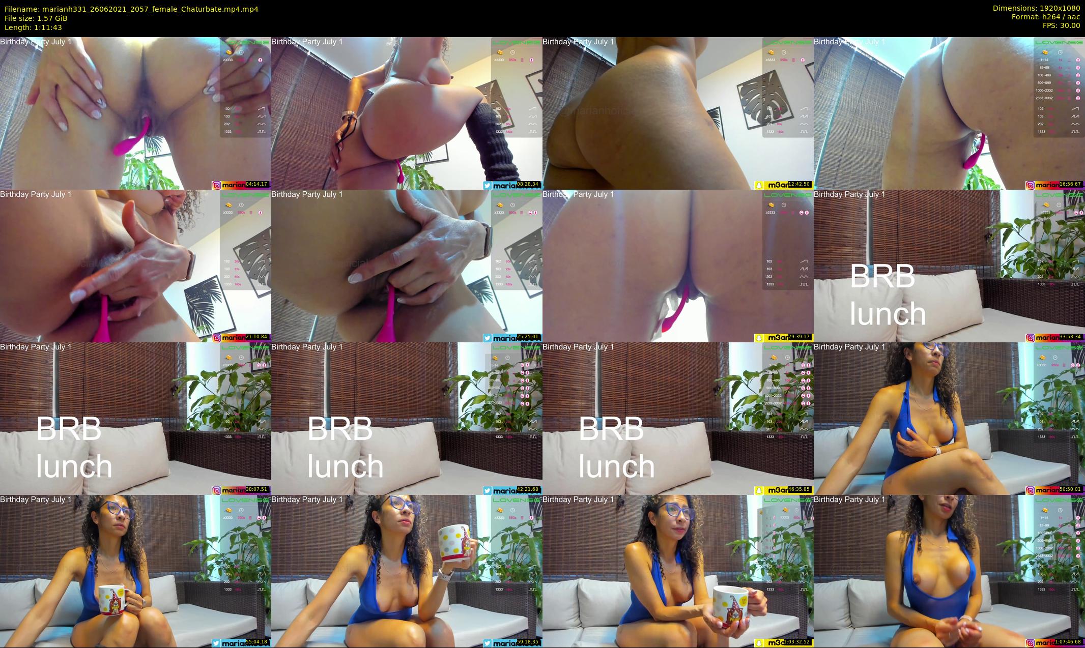 marianh331 — 72 minute Chaturbate female cam show recording, 1080p, Jun 26, 2021