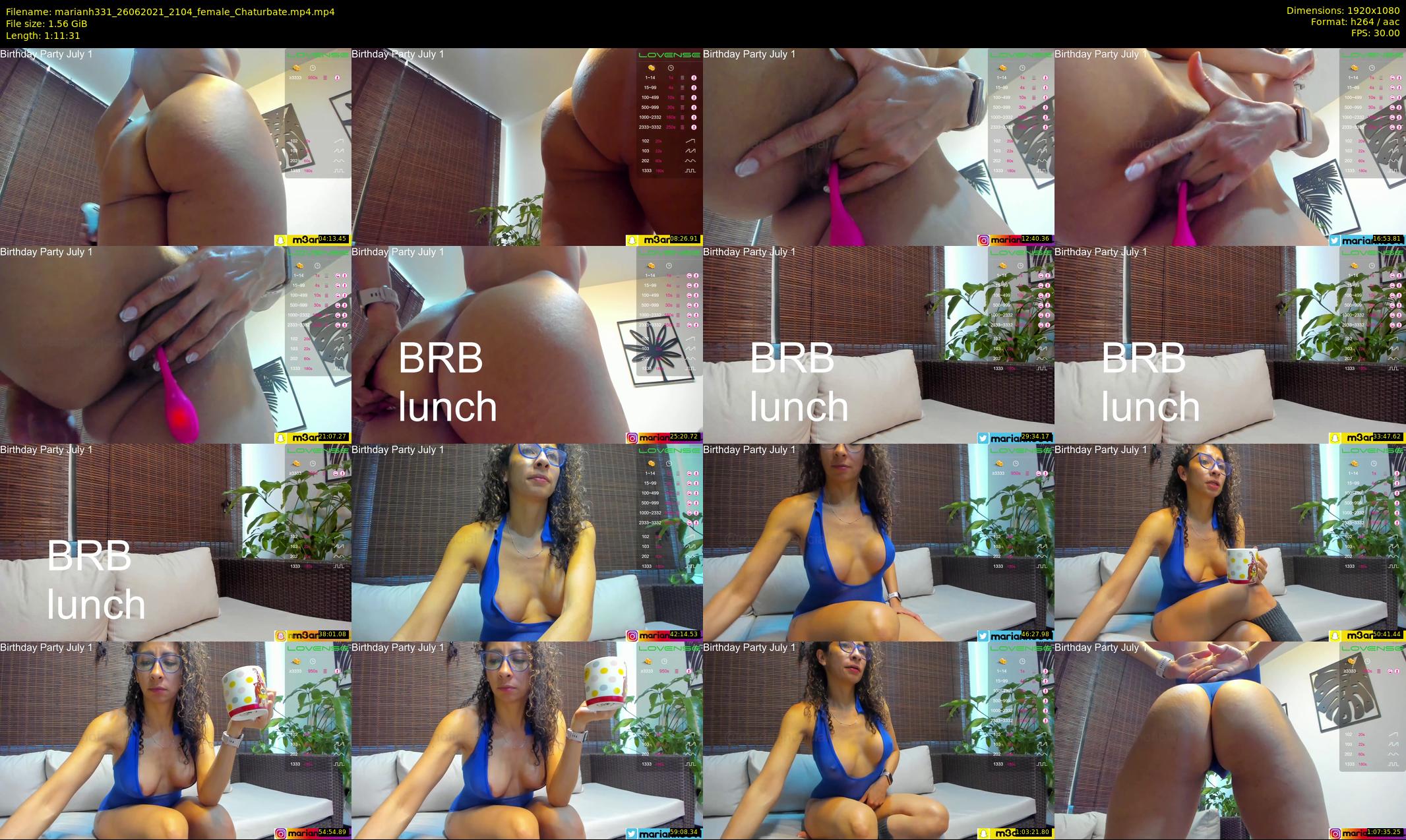 marianh331 — 72 minute Chaturbate female cam show recording, 1080p, Jun 26, 2021