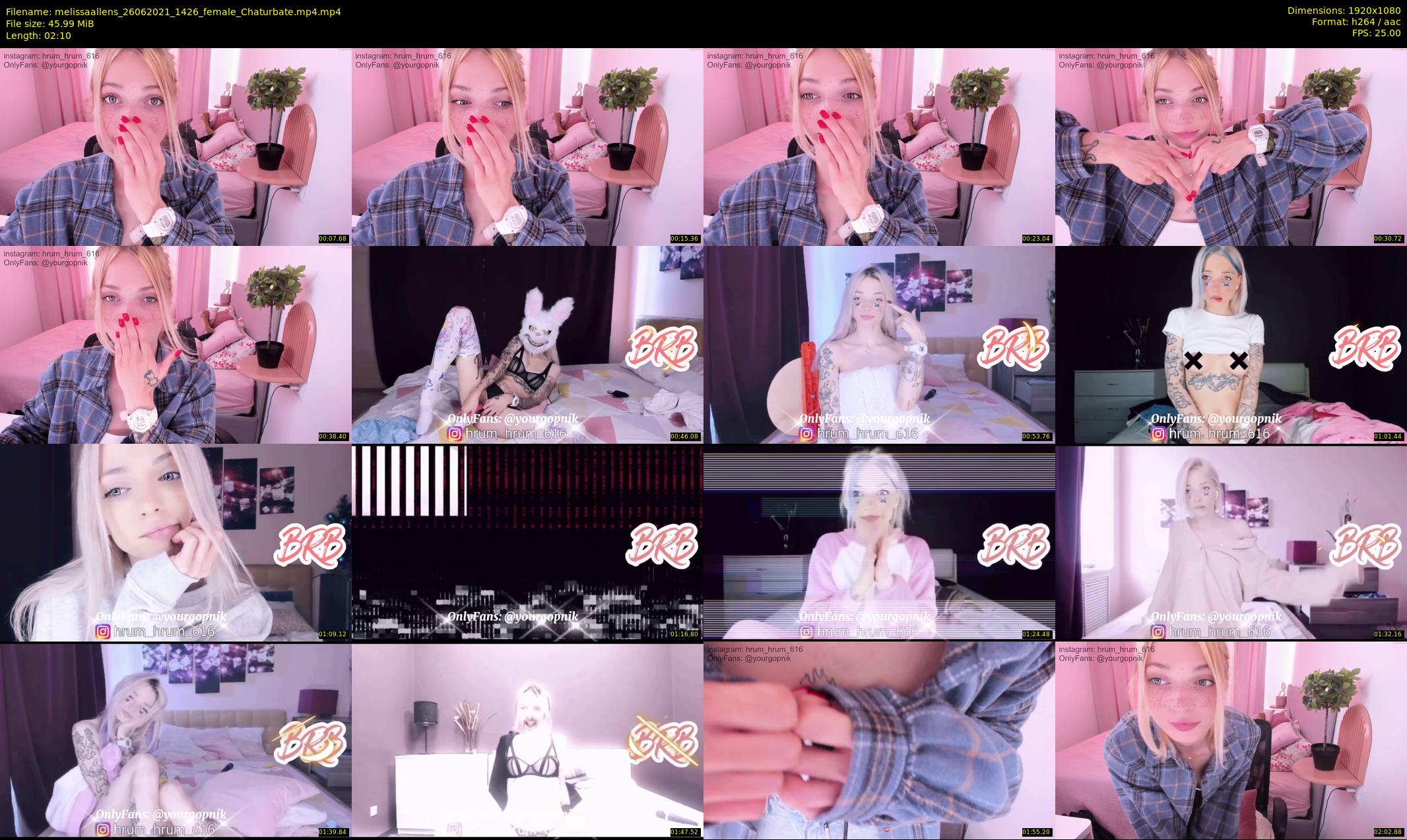 melissaallens — 3 minute Chaturbate female cam show recording, 1080p, Jun 26, 2021