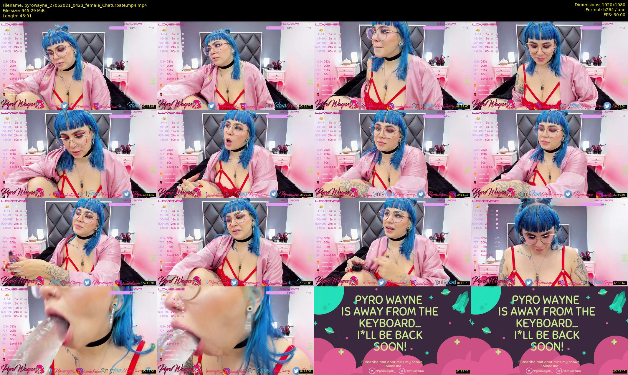 pyrowayne — 47 minute Chaturbate female cam show recording, 1080p, Jun 27, 2021