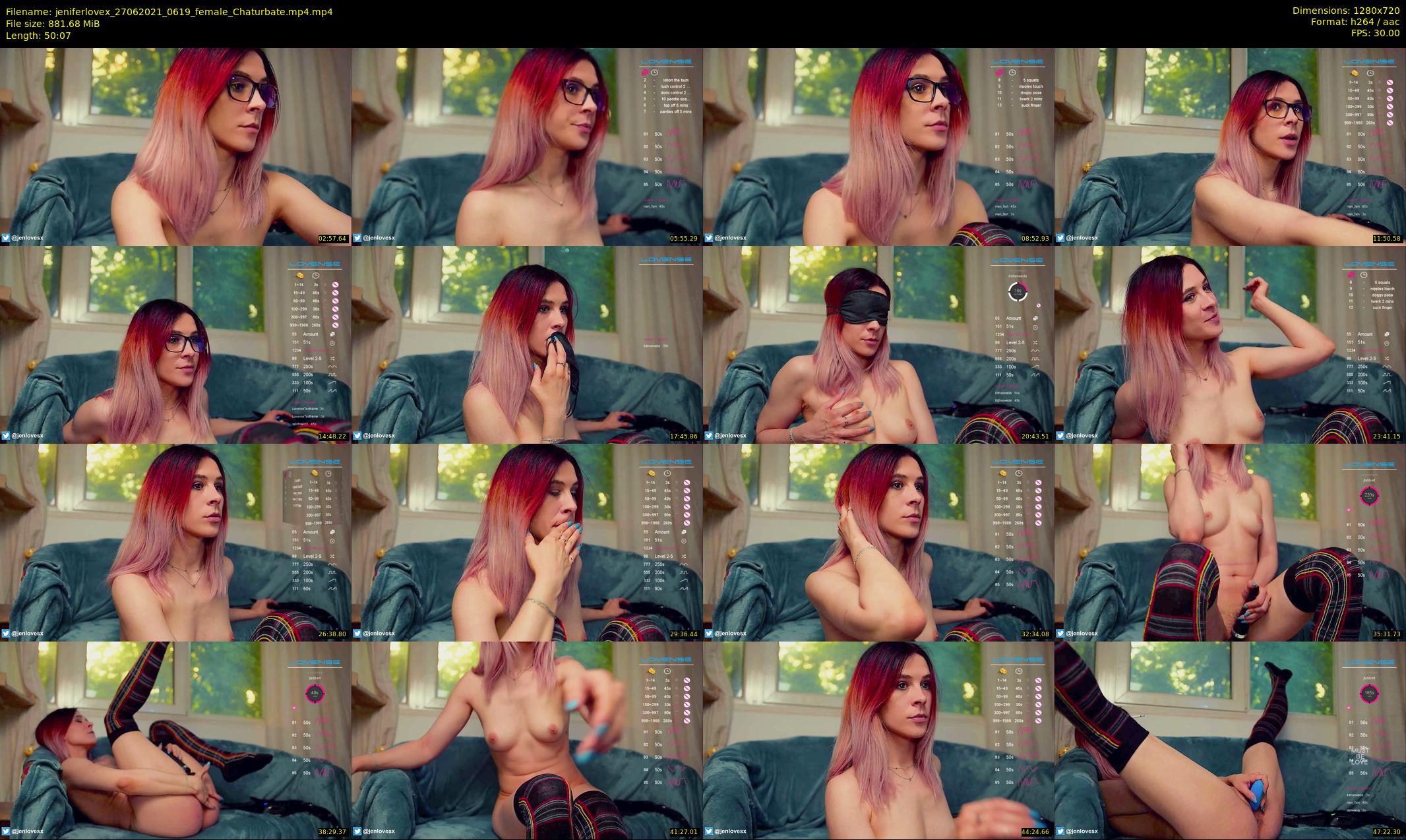 jeniferlovex — 51 minute Chaturbate female cam show recording, 720p, Jun 27, 2021