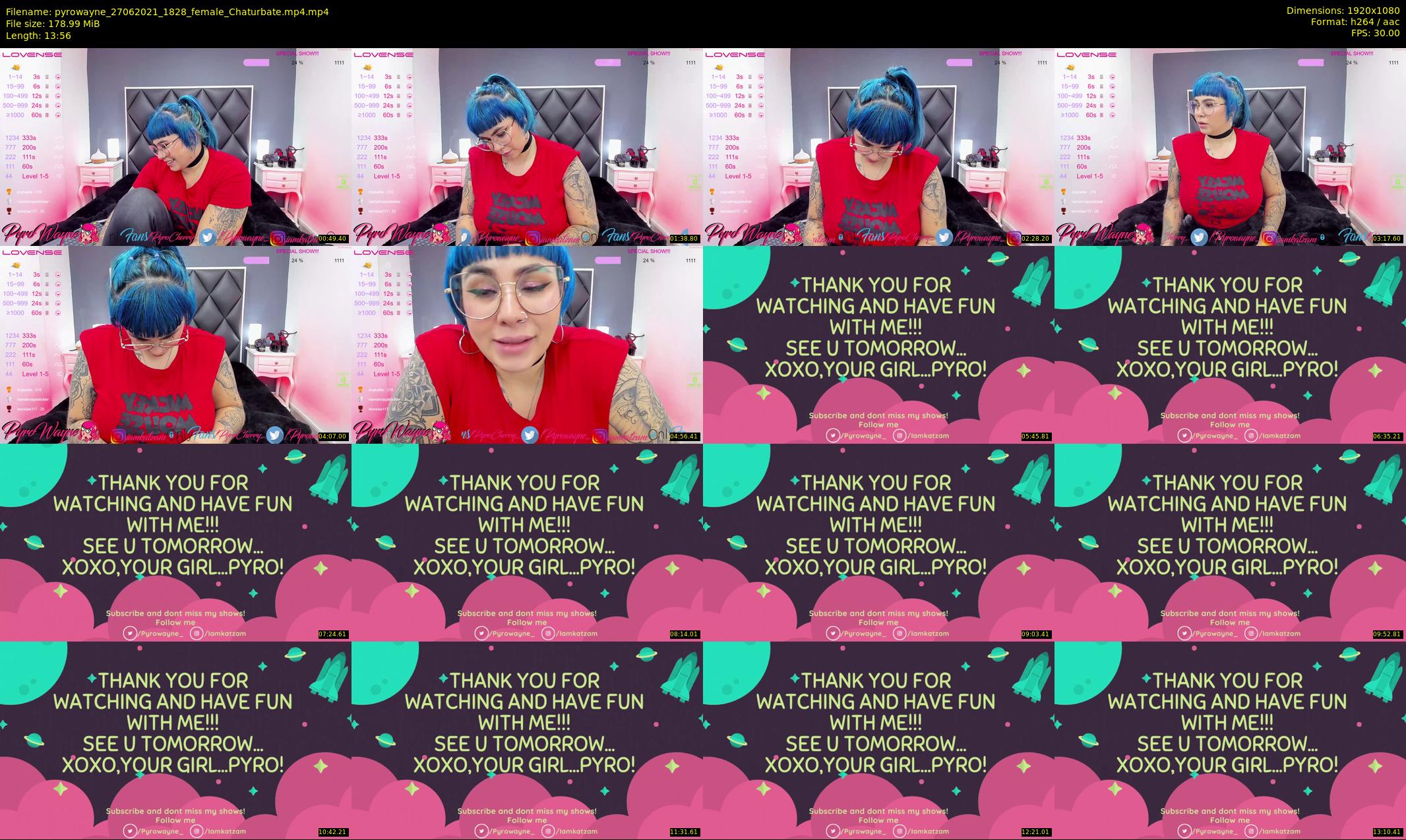 pyrowayne — 14 minute Chaturbate female cam show recording, 1080p, Jun 27, 2021