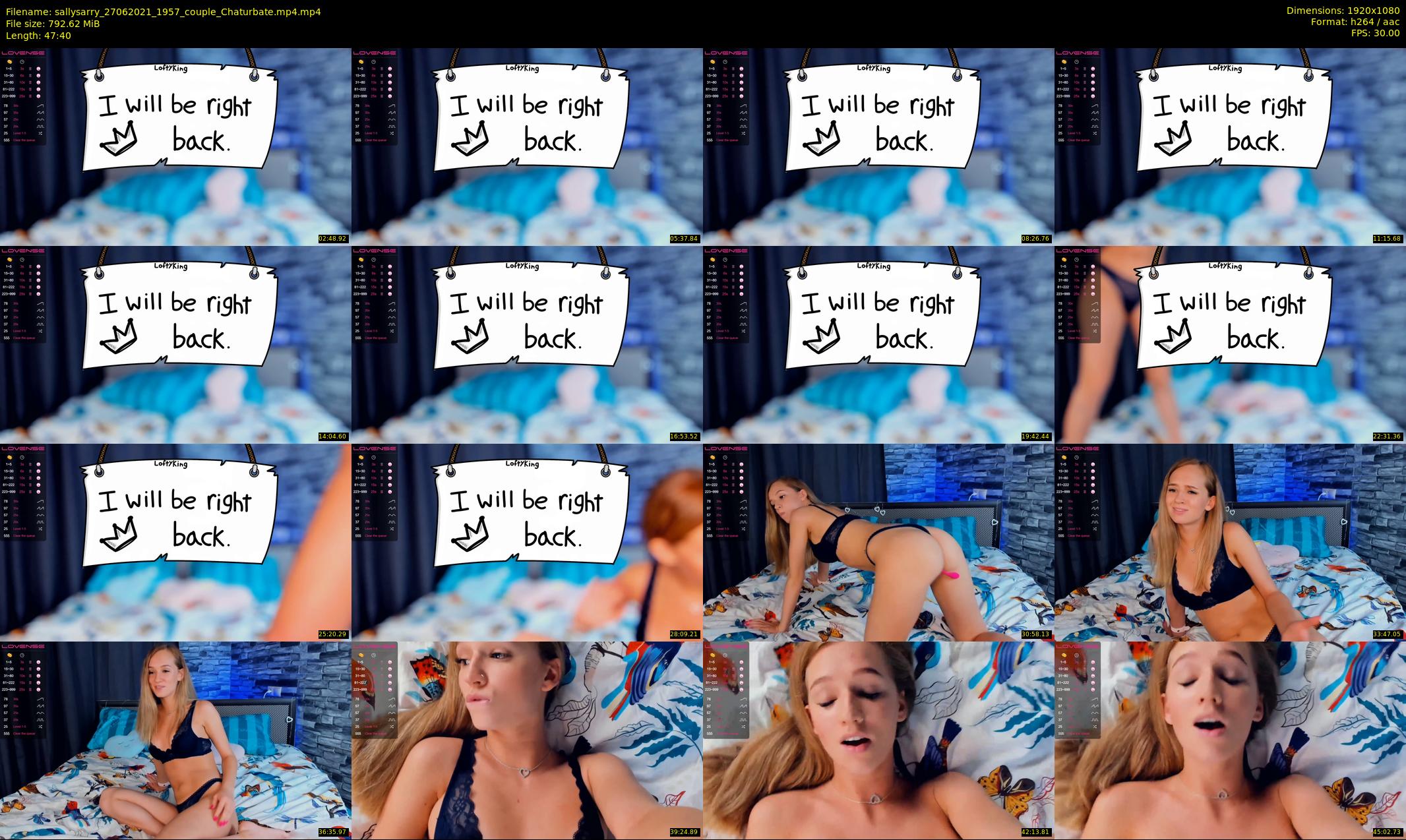 sallysarry — 48 minute Chaturbate couple cam show recording, 1080p, Jun 27, 2021