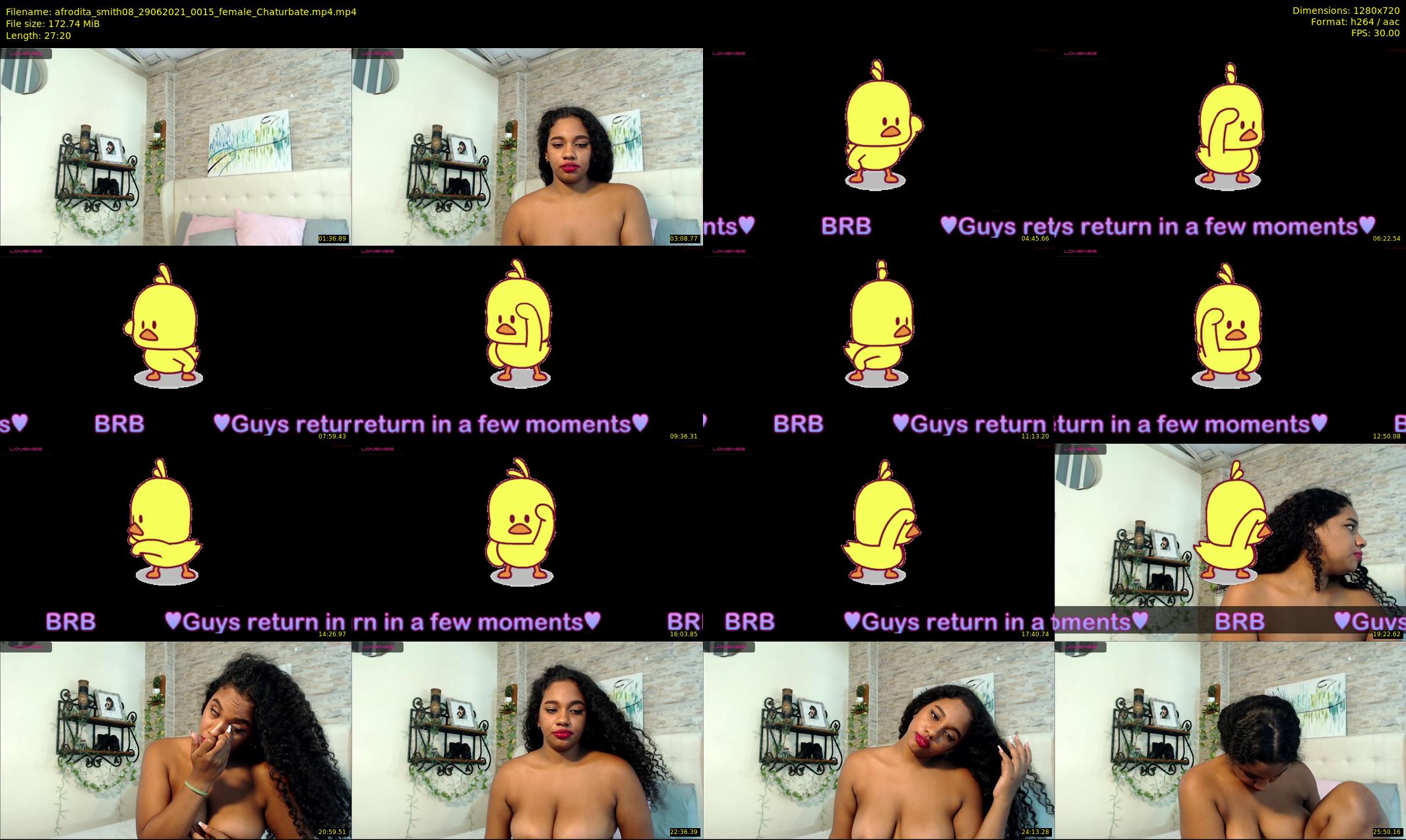 afrodita_smith08 — 28 minute Chaturbate female cam show recording, 720p, Jun 29, 2021