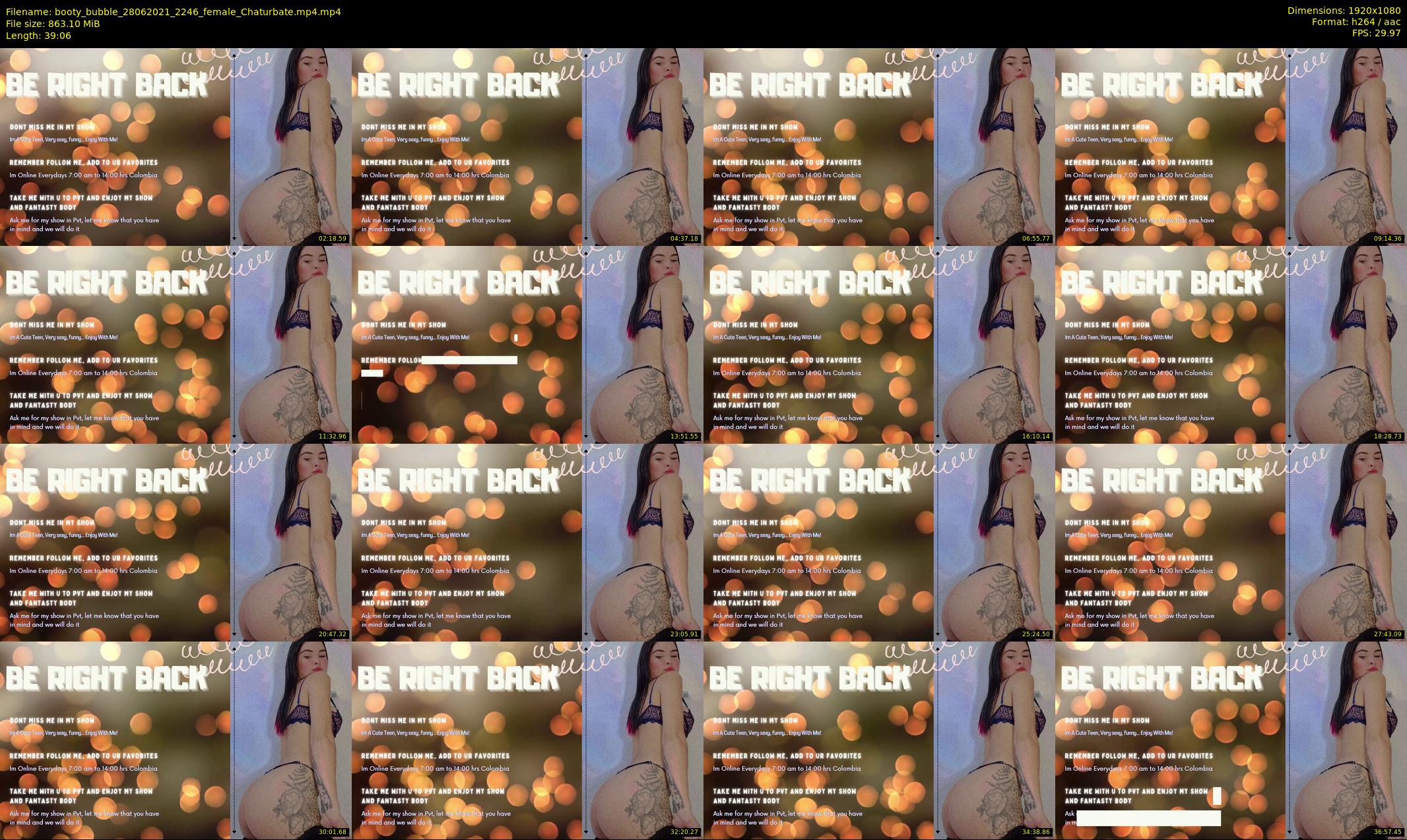 booty_bubble — 40 minute Chaturbate female cam show recording, 1080p, Jun 28, 2021