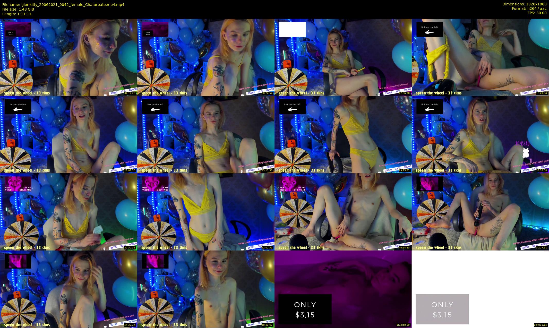glorikitty — 72 minute Chaturbate female cam show recording, 1080p, Jun 29, 2021