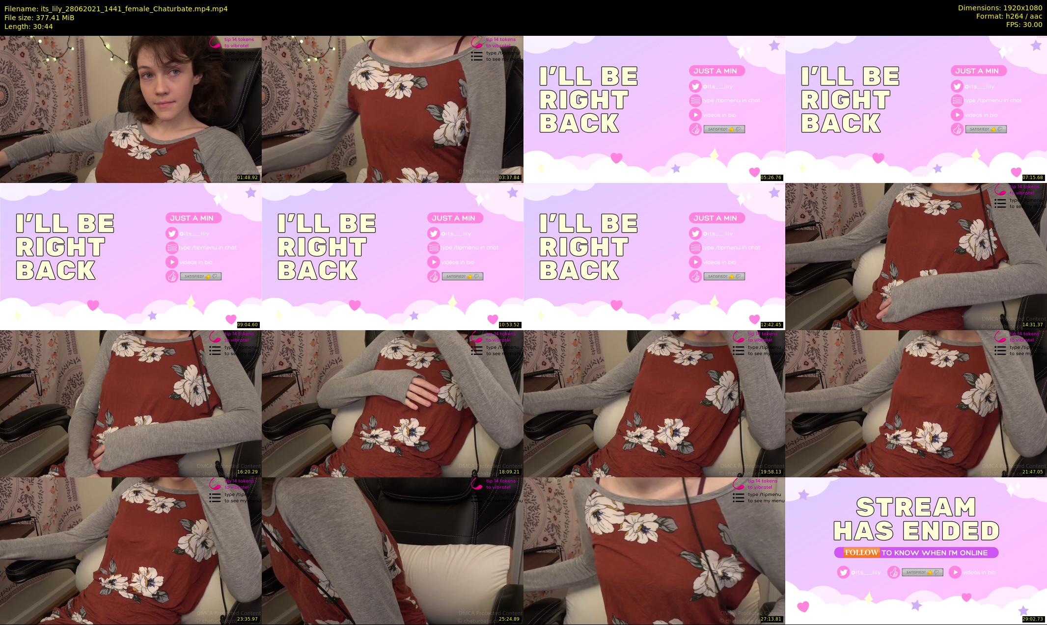 its_lily — 31 minute Chaturbate female cam show recording, 1080p, Jun 28, 2021
