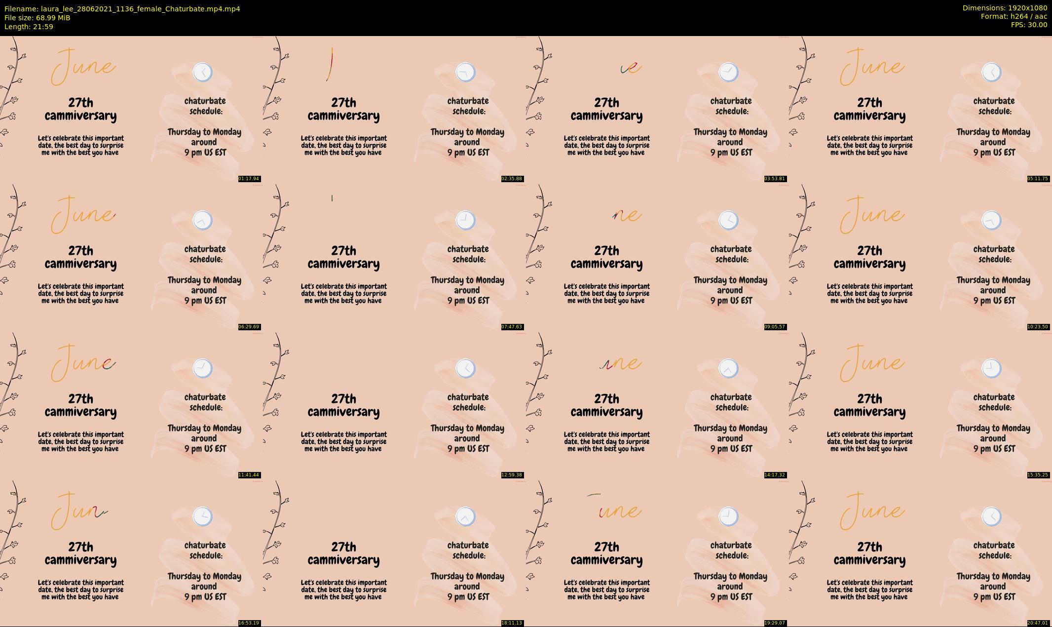 laura_lee — 22 minute Chaturbate female cam show recording, 1080p, Jun 28, 2021