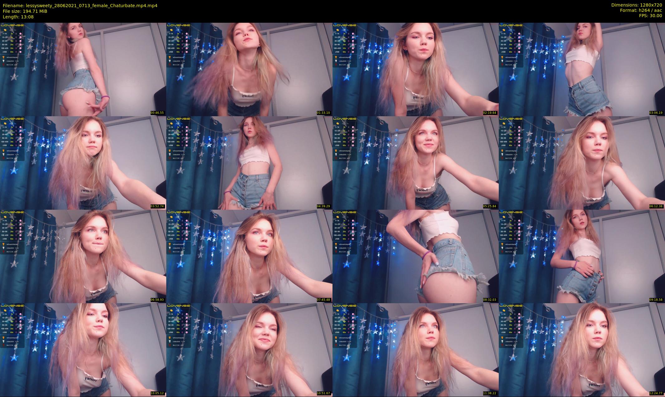 lessysweety — 14 minute Chaturbate female cam show recording, 720p, Jun 28, 2021