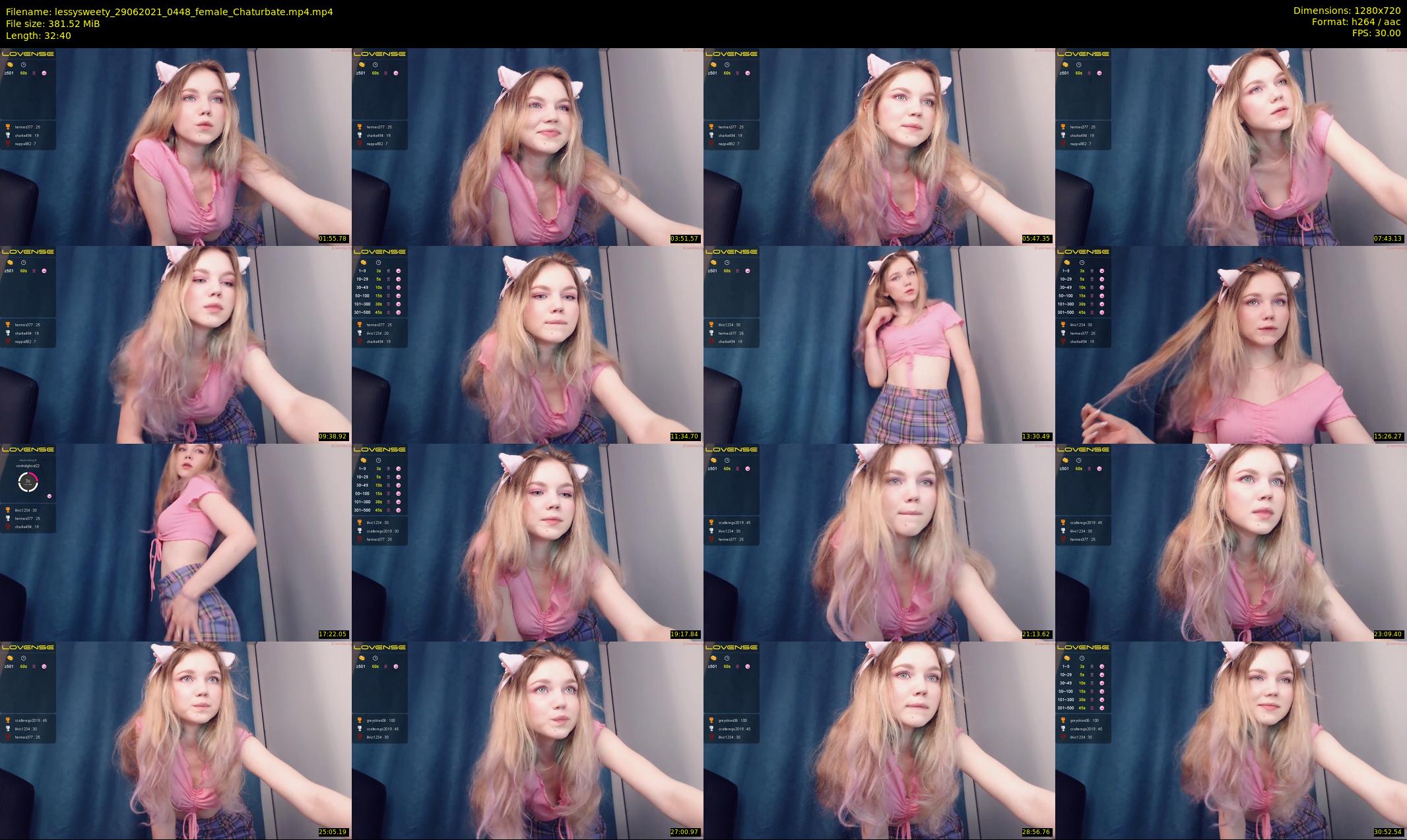 lessysweety — 33 minute Chaturbate female cam show recording, 720p, Jun 29, 2021