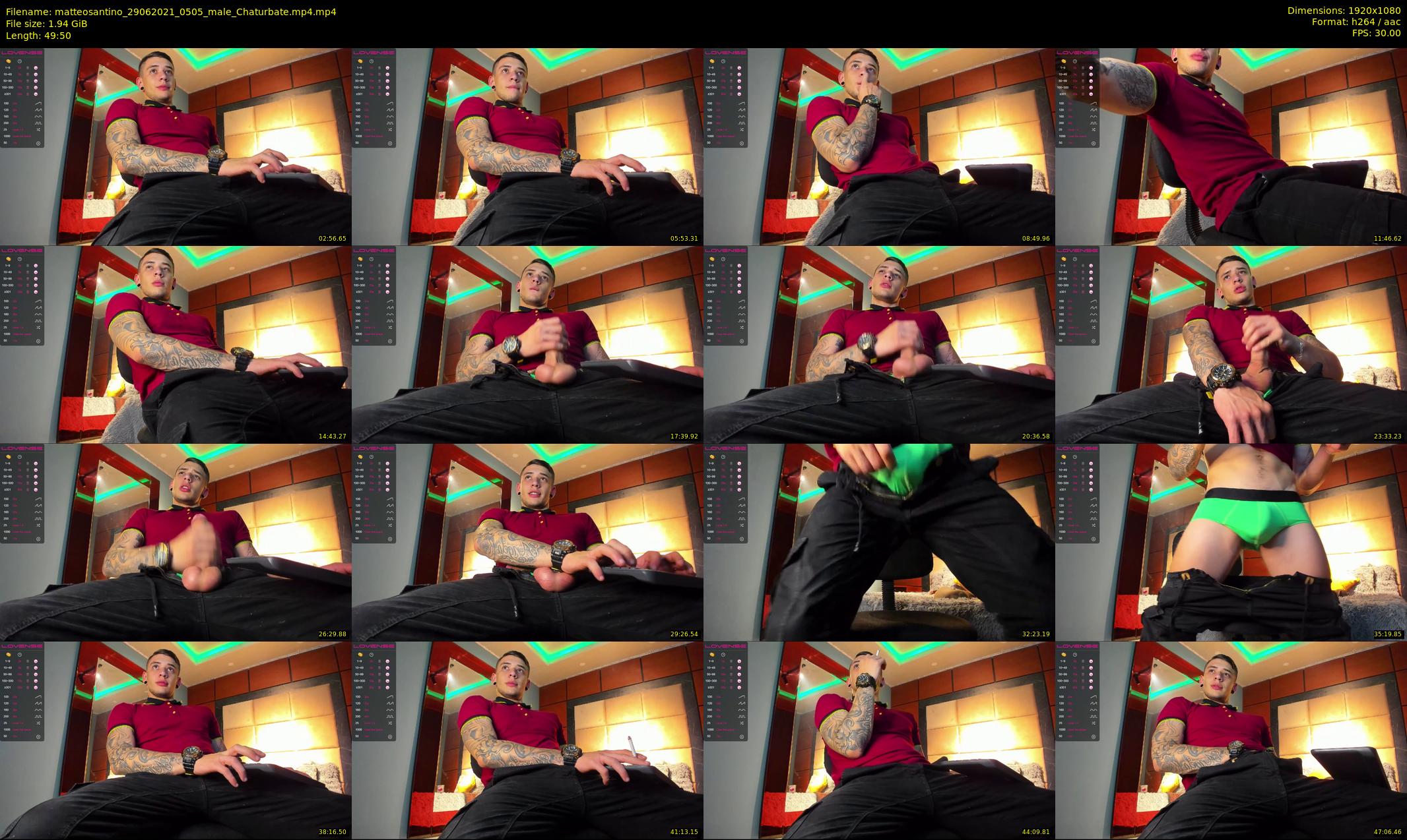 matteosantino — 50 minute Chaturbate male cam show recording, 1080p, Jun 29, 2021