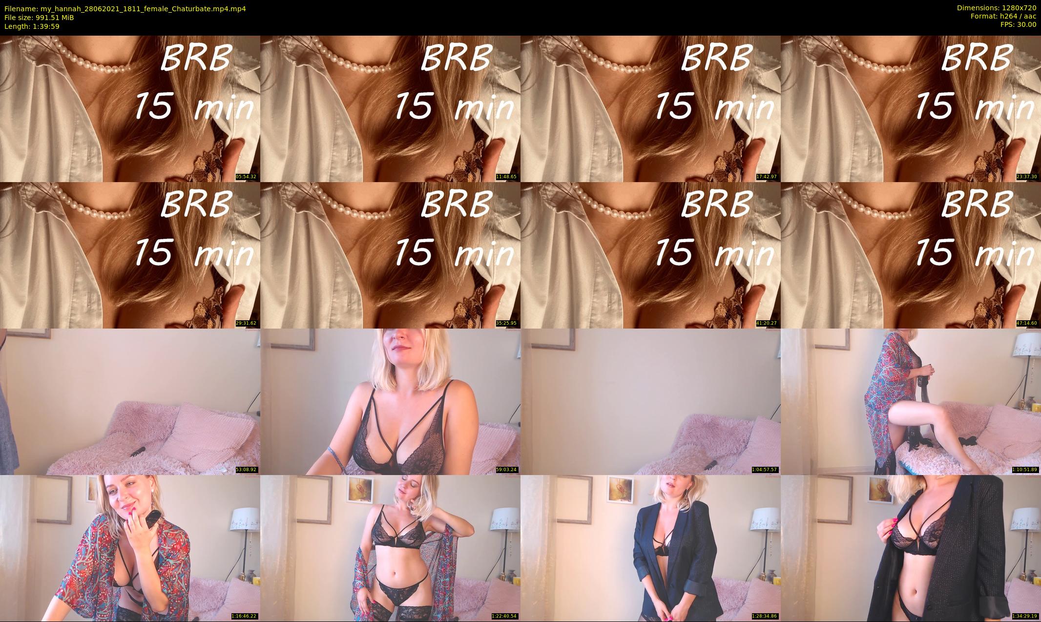 my_hannah — 100 minute Chaturbate female cam show recording, 720p, Jun 28, 2021