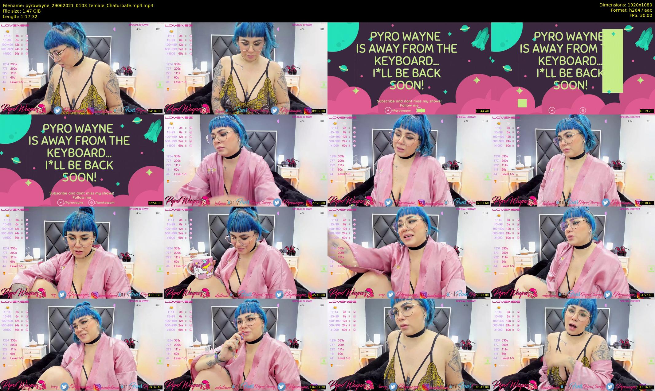 pyrowayne — 78 minute Chaturbate female cam show recording, 1080p, Jun 29, 2021