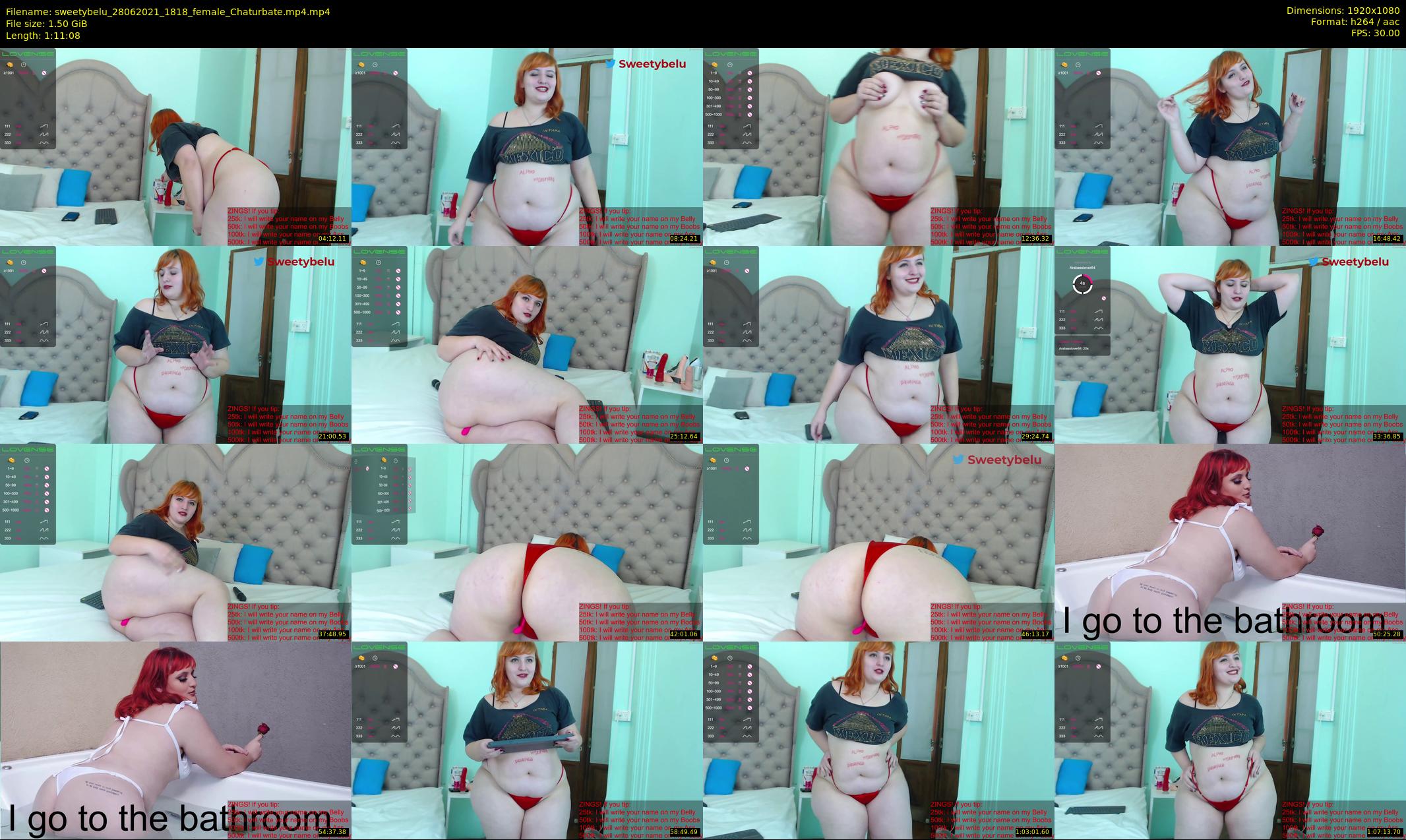 sweetybelu — 72 minute Chaturbate female cam show recording, 1080p, Jun 28, 2021