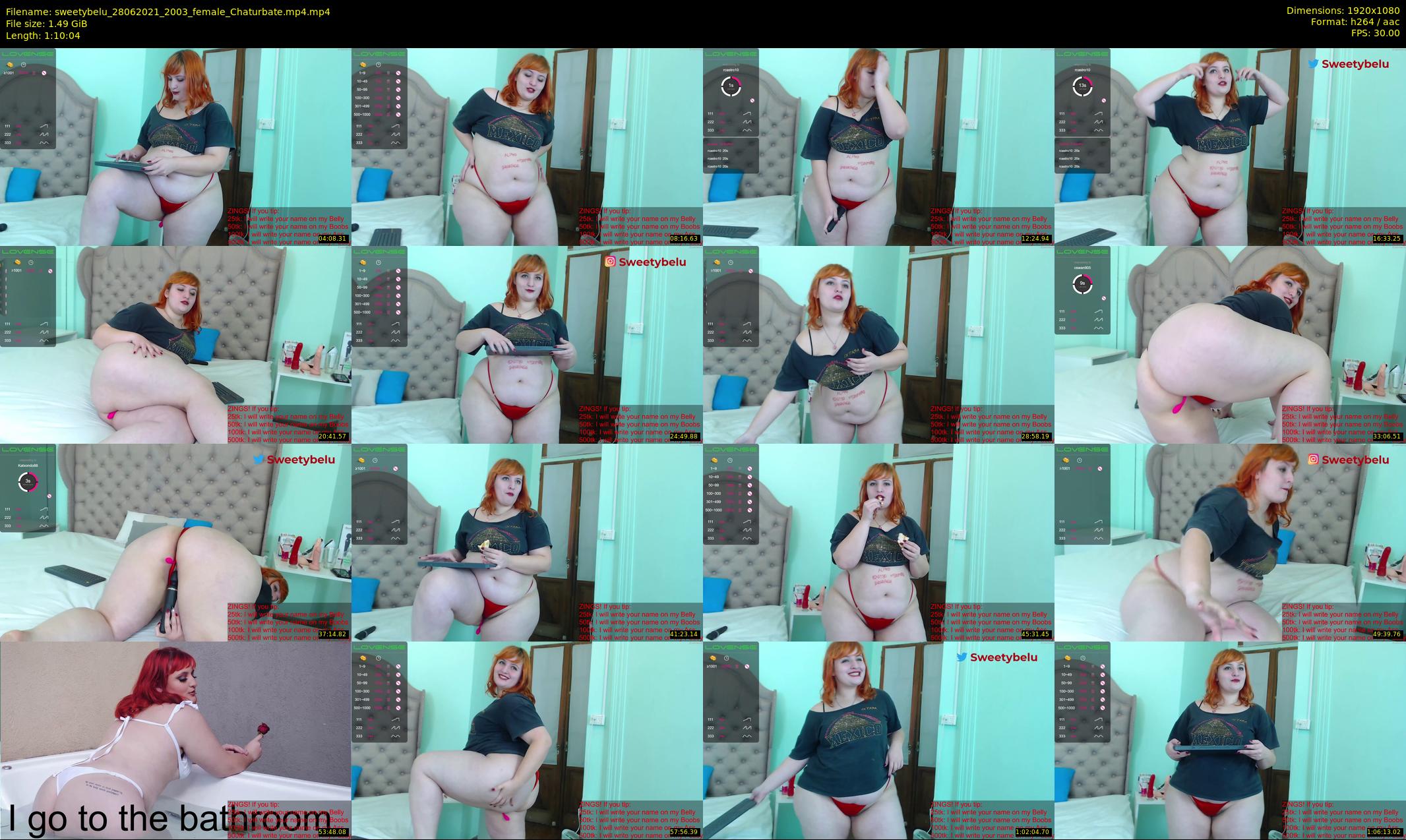 sweetybelu — 71 minute Chaturbate female cam show recording, 1080p, Jun 28, 2021