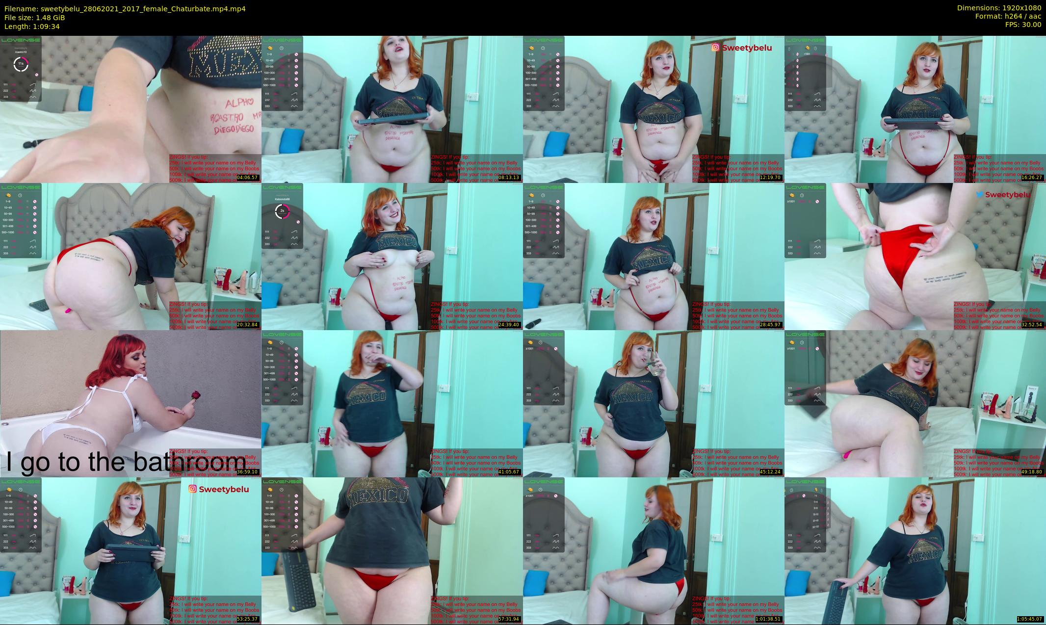 sweetybelu — 70 minute Chaturbate female cam show recording, 1080p, Jun 28, 2021