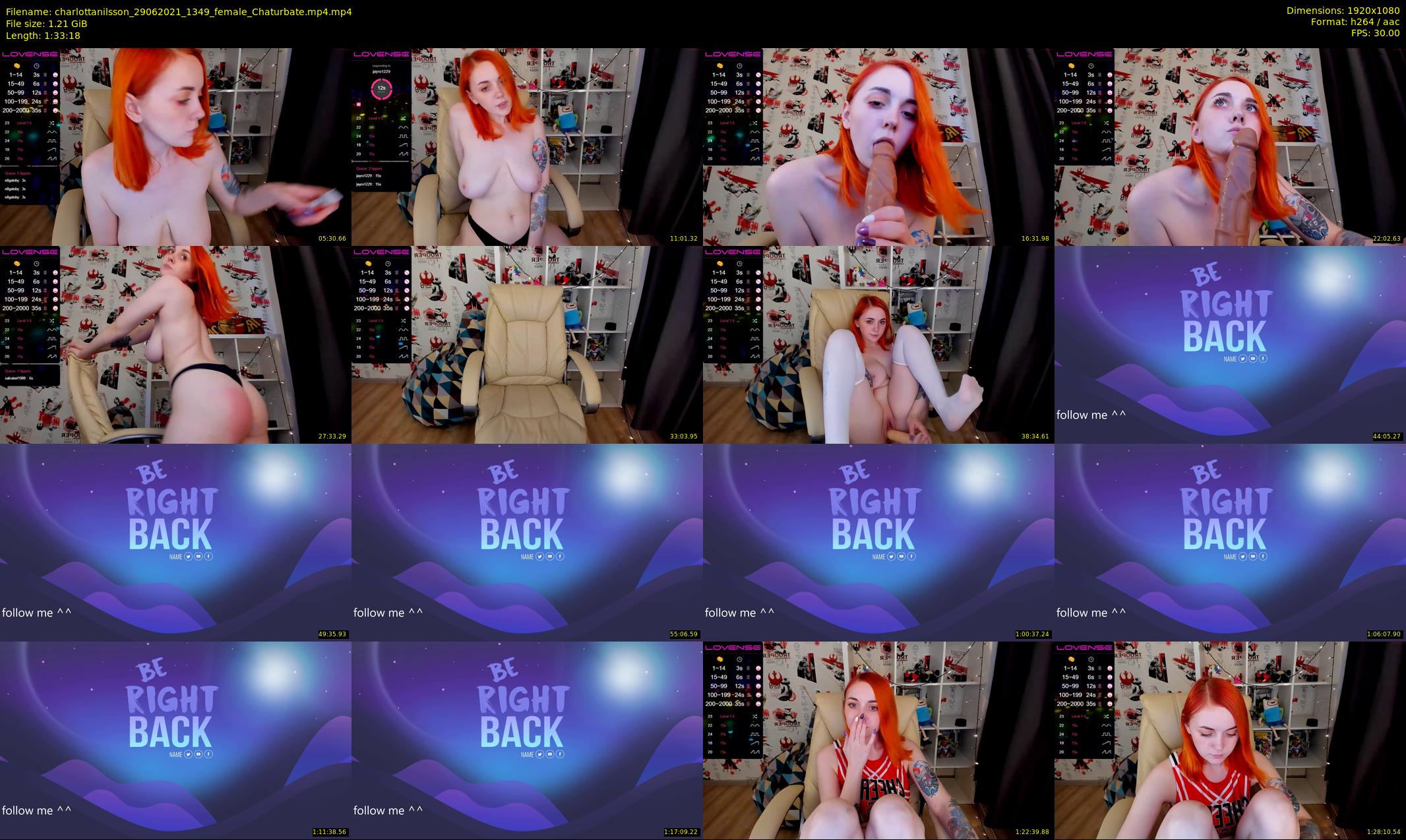 charlottanilsson — 94 minute Chaturbate female cam show recording, 1080p, Jun 29, 2021