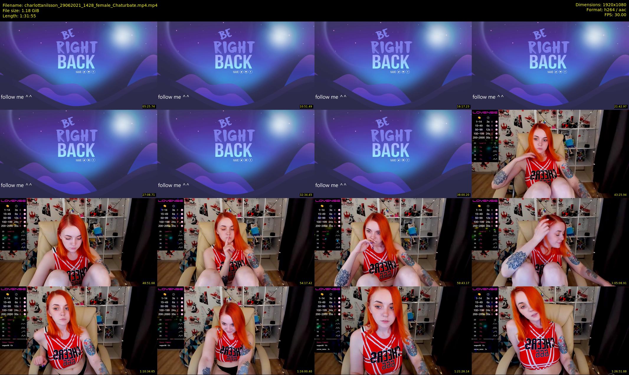 charlottanilsson — 92 minute Chaturbate female cam show recording, 1080p, Jun 29, 2021
