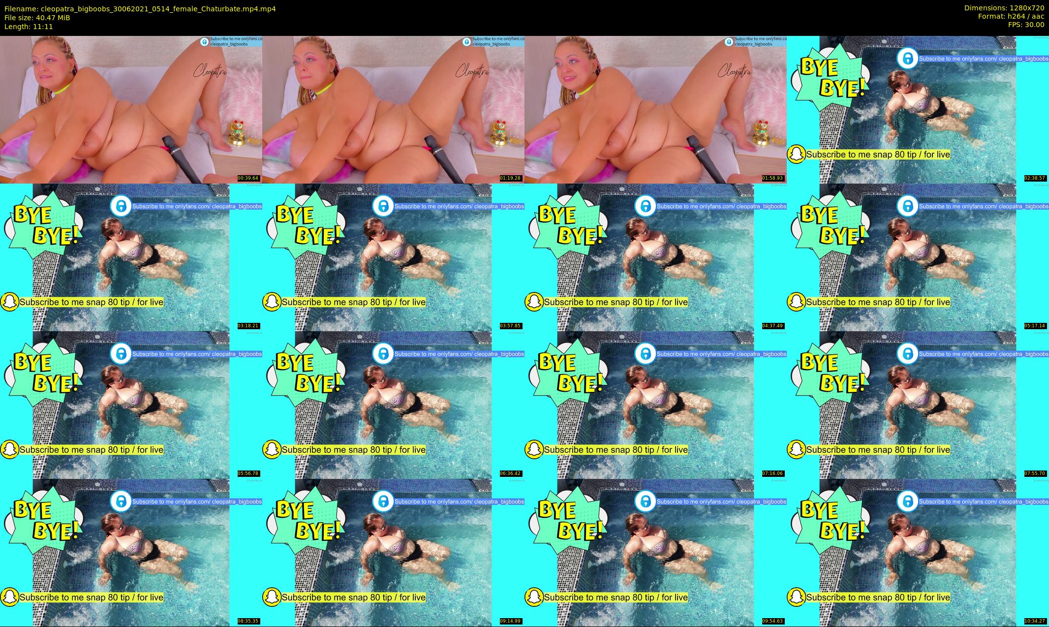 cleopatra_bigboobs — 12 minute Chaturbate female cam show recording, 720p, Jun 30, 2021