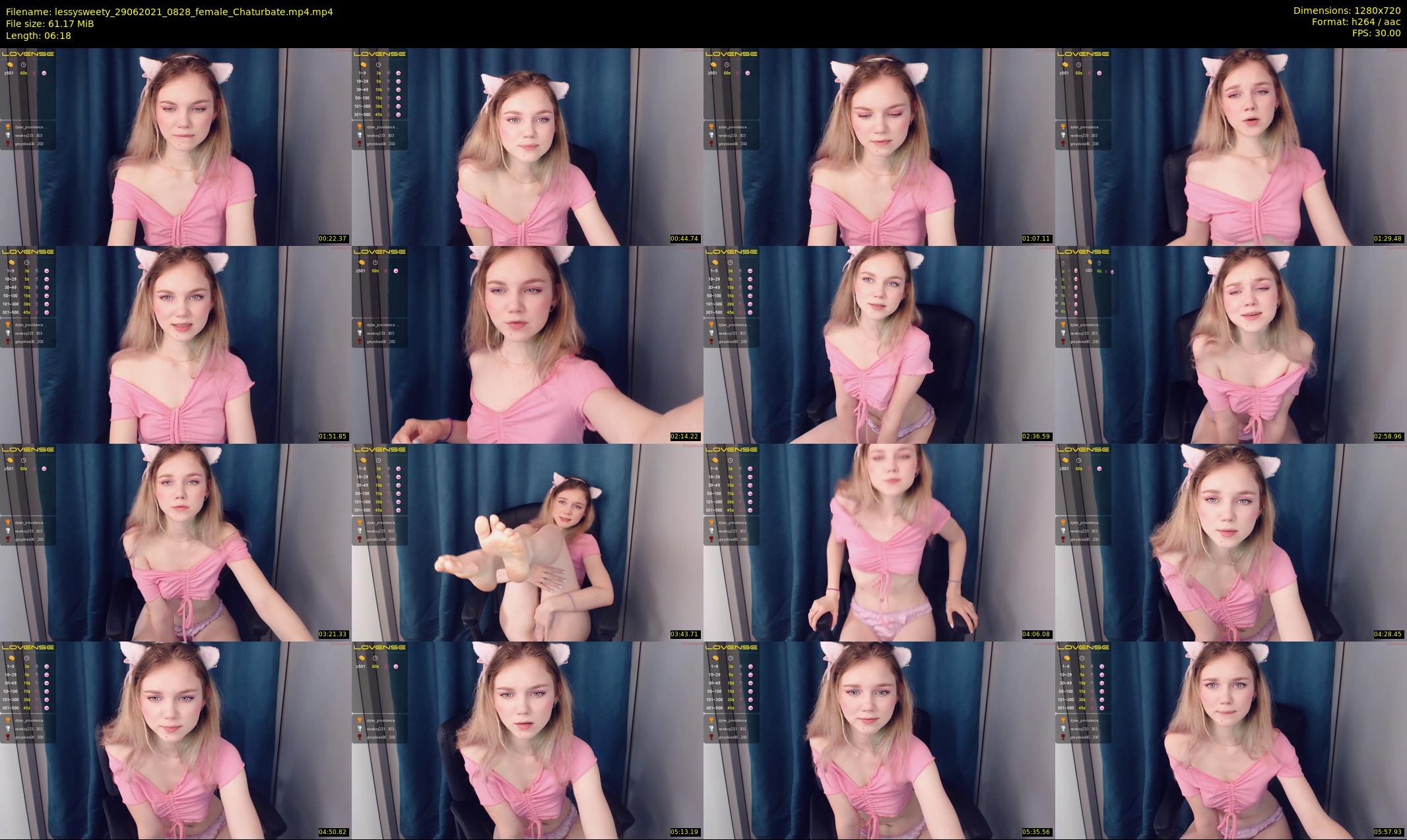 lessysweety — 7 minute Chaturbate female cam show recording, 720p, Jun 29, 2021