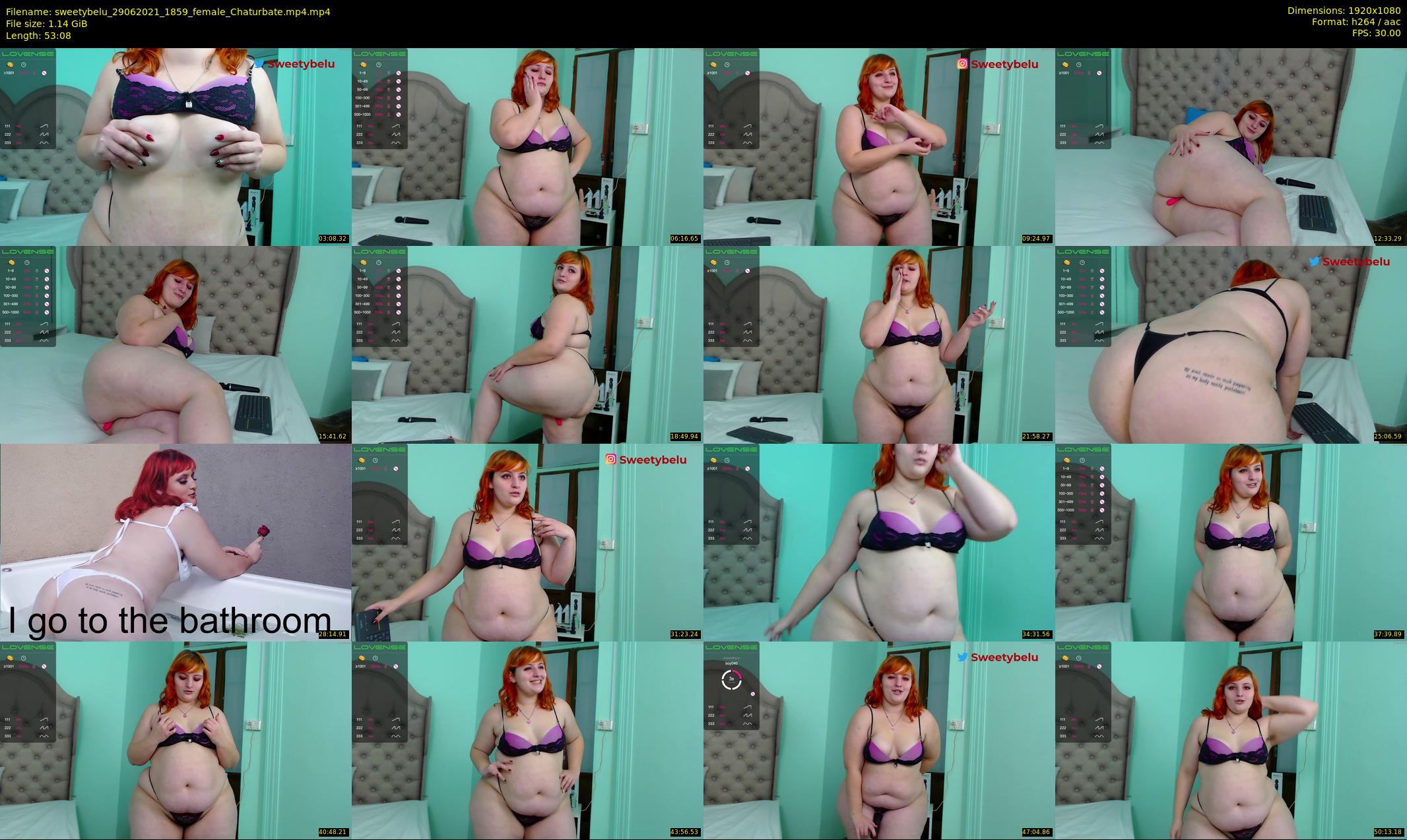 sweetybelu — 54 minute Chaturbate female cam show recording, 1080p, Jun 29, 2021