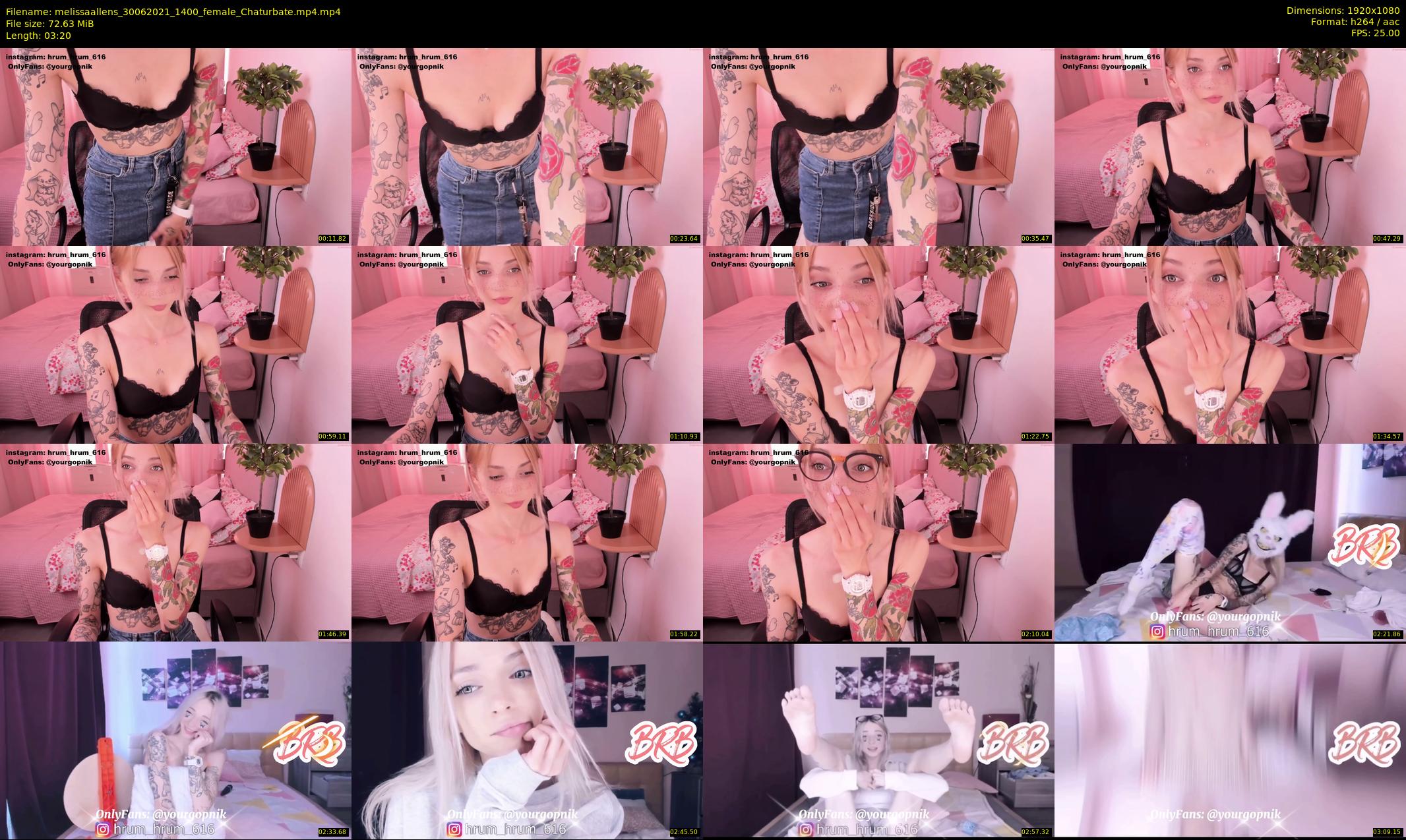 melissaallens — 4 minute Chaturbate female cam show recording, 1080p, Jun 30, 2021
