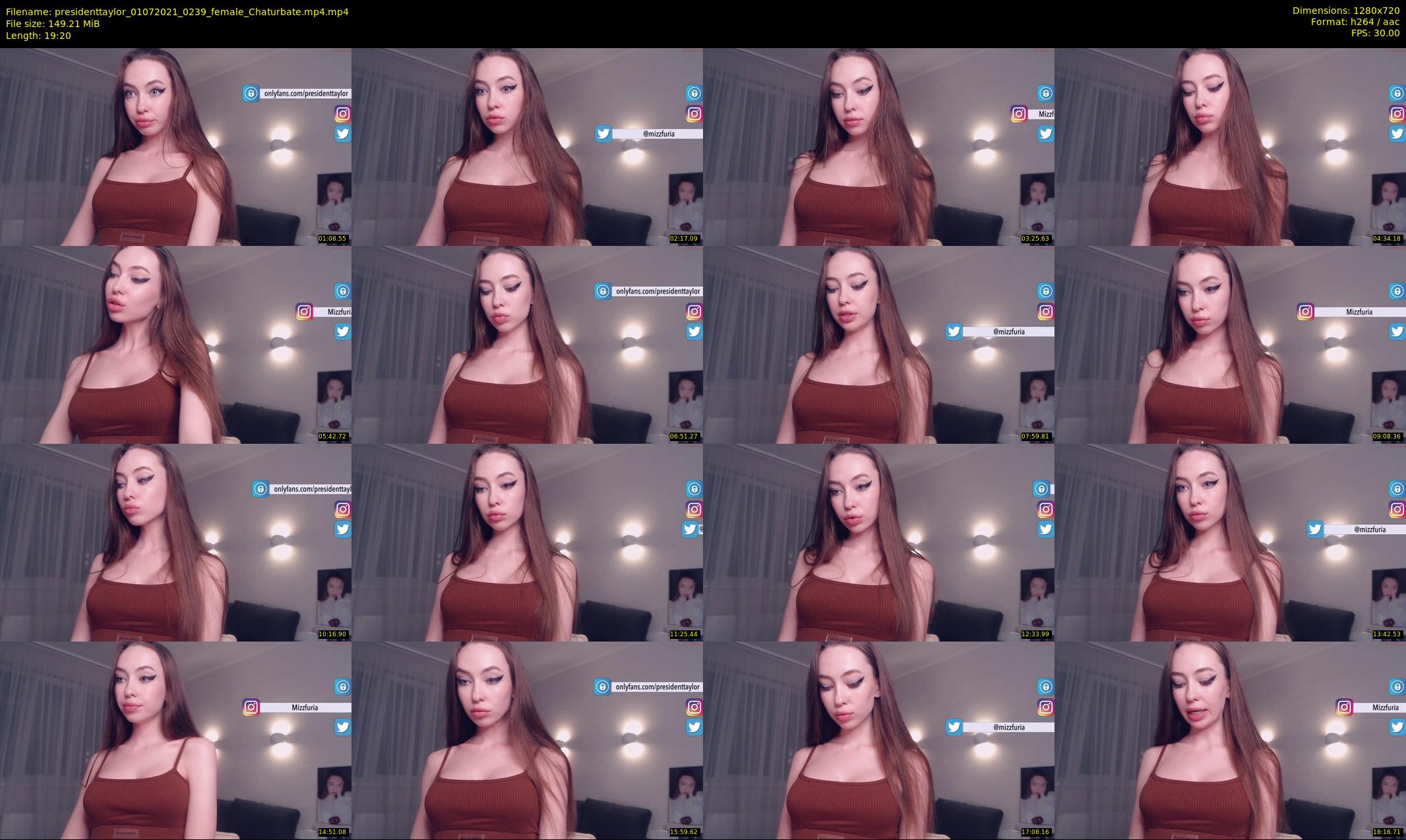 presidenttaylor — 20 minute Chaturbate female cam show recording, 720p, Jul 1, 2021