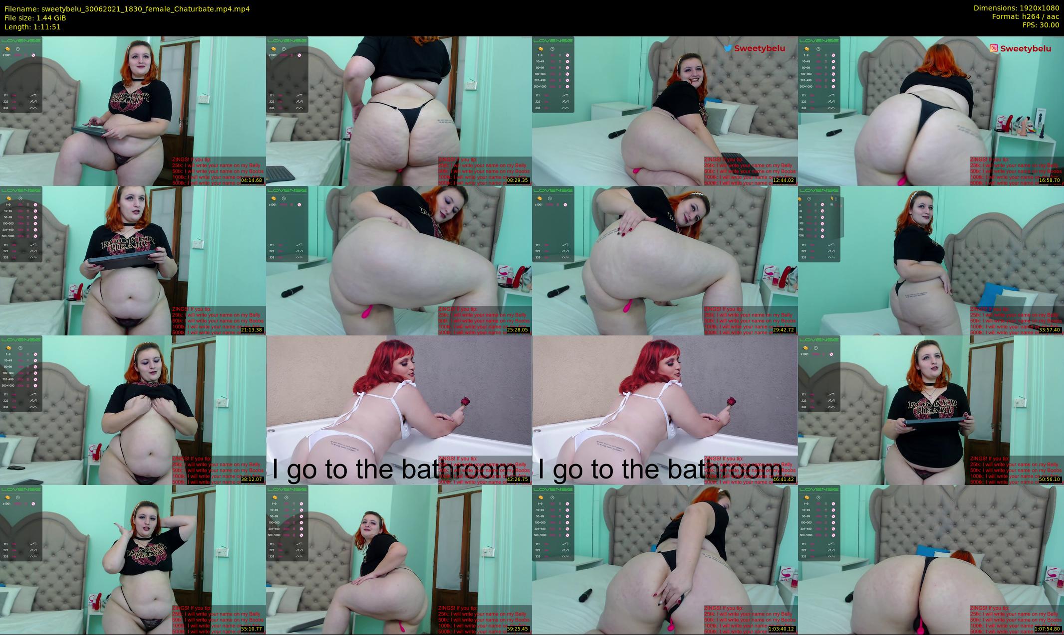 sweetybelu — 72 minute Chaturbate female cam show recording, 1080p, Jun 30, 2021