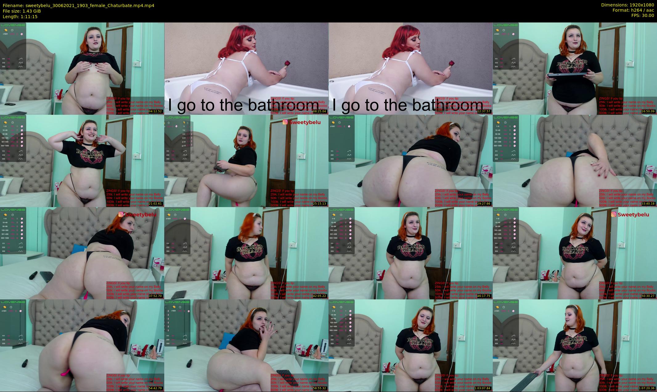 sweetybelu — 72 minute Chaturbate female cam show recording, 1080p, Jun 30, 2021