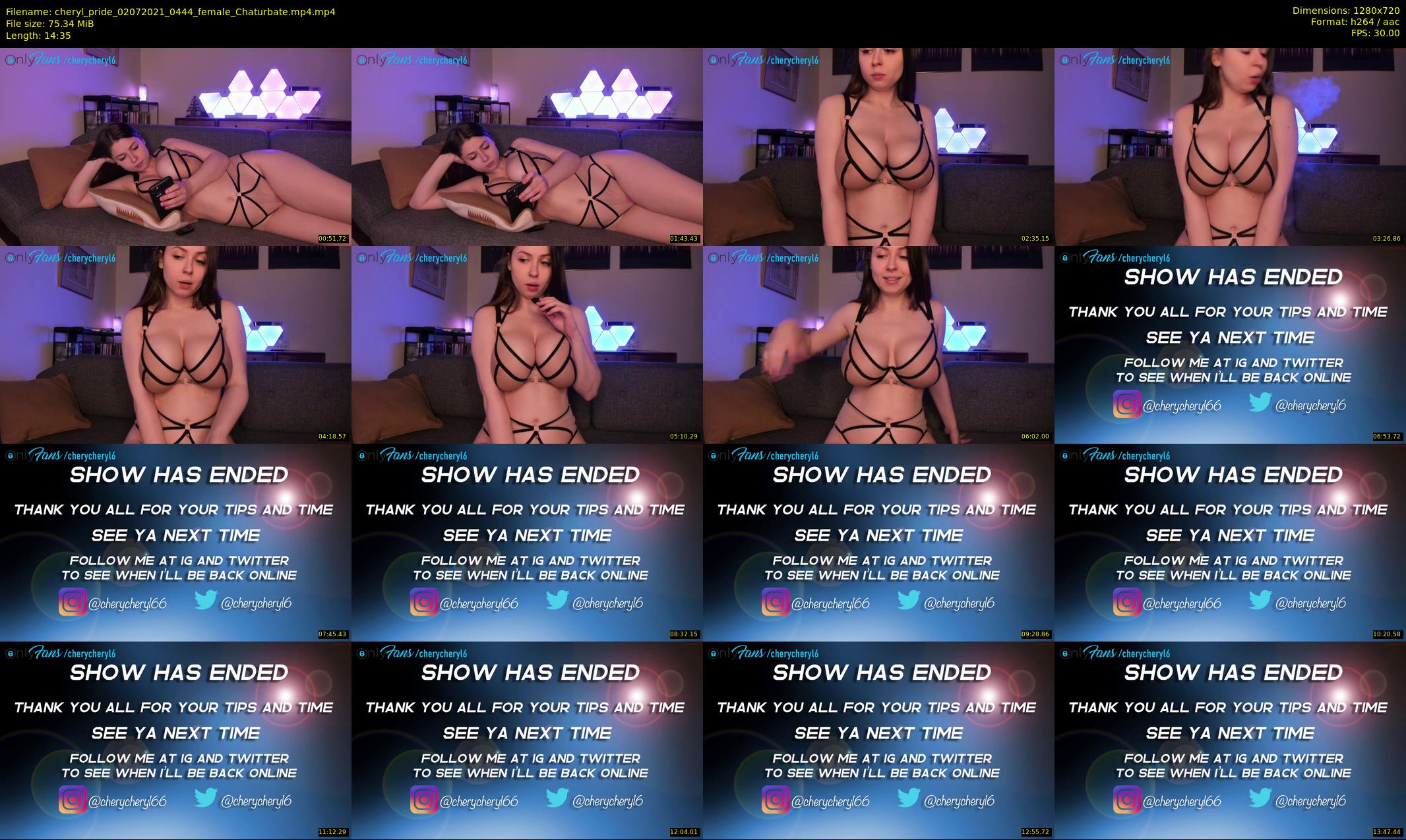cheryl_pride — 15 minute Chaturbate female cam show recording, 720p, Jul 2, 2021