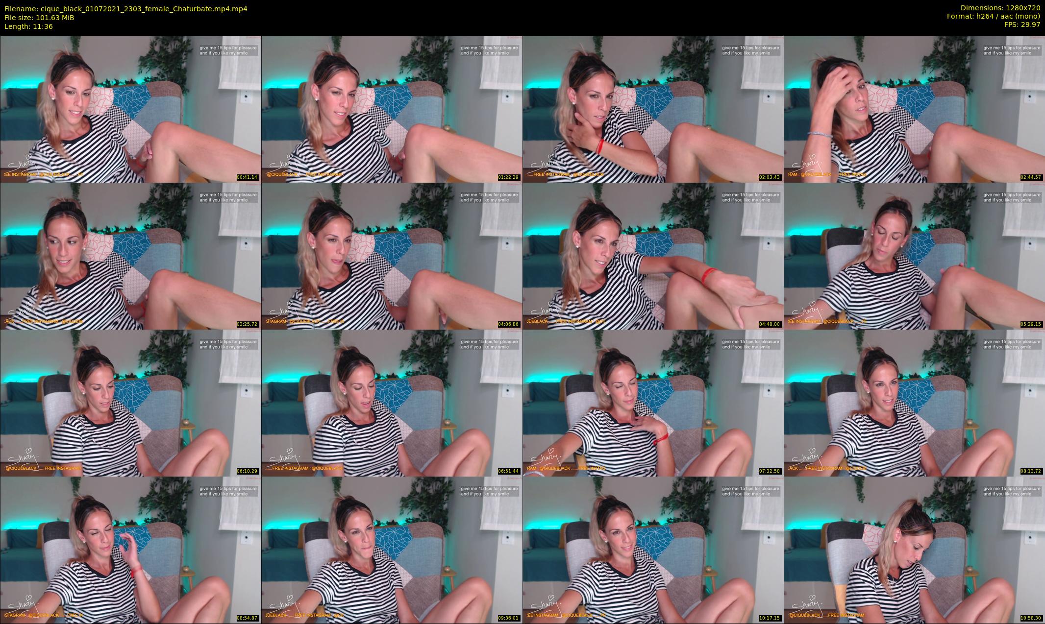 cique_black — 12 minute Chaturbate female cam show recording, 720p, Jul 1, 2021