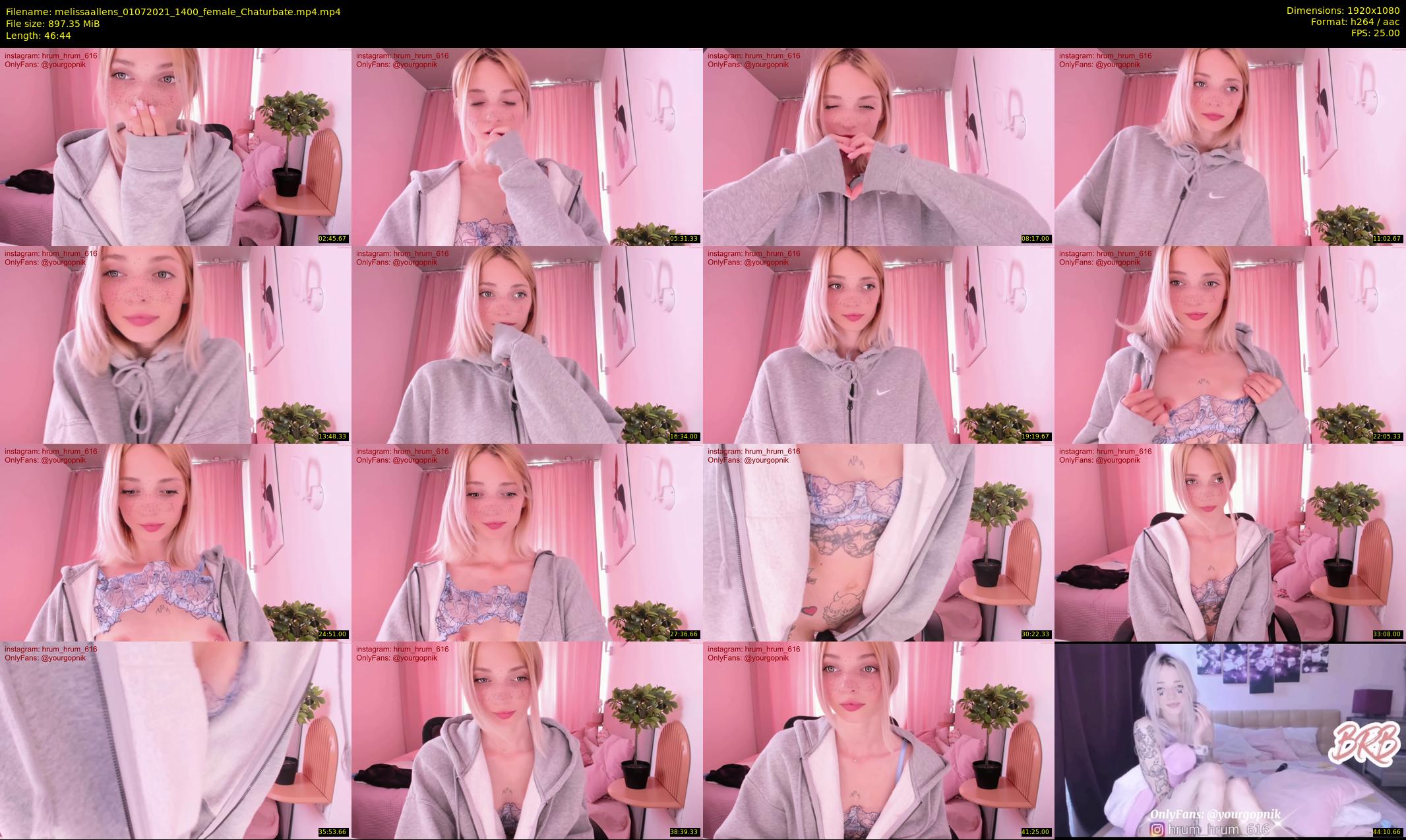 melissaallens — 47 minute Chaturbate female cam show recording, 1080p, Jul 1, 2021