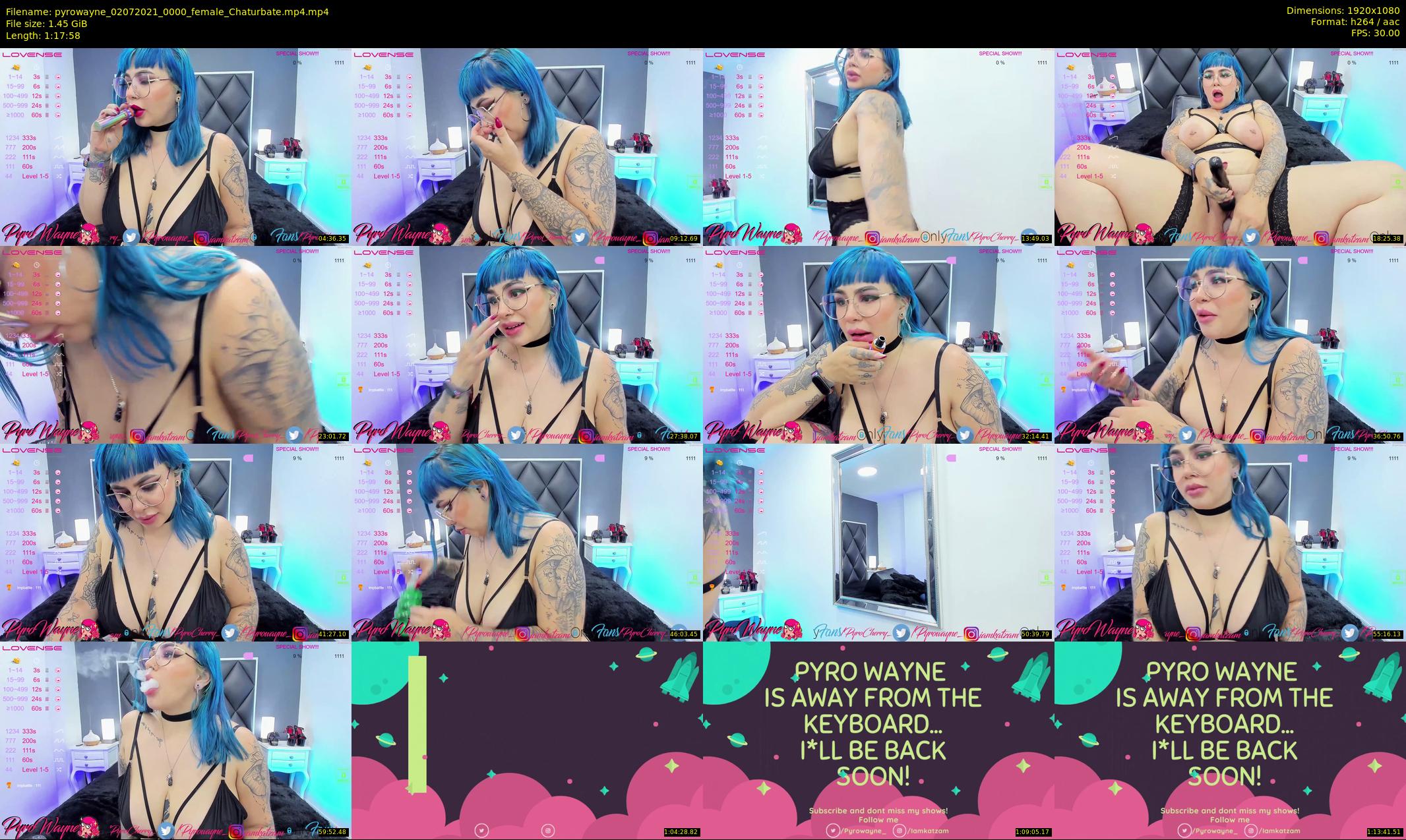 pyrowayne — 78 minute Chaturbate female cam show recording, 1080p, Jul 2, 2021