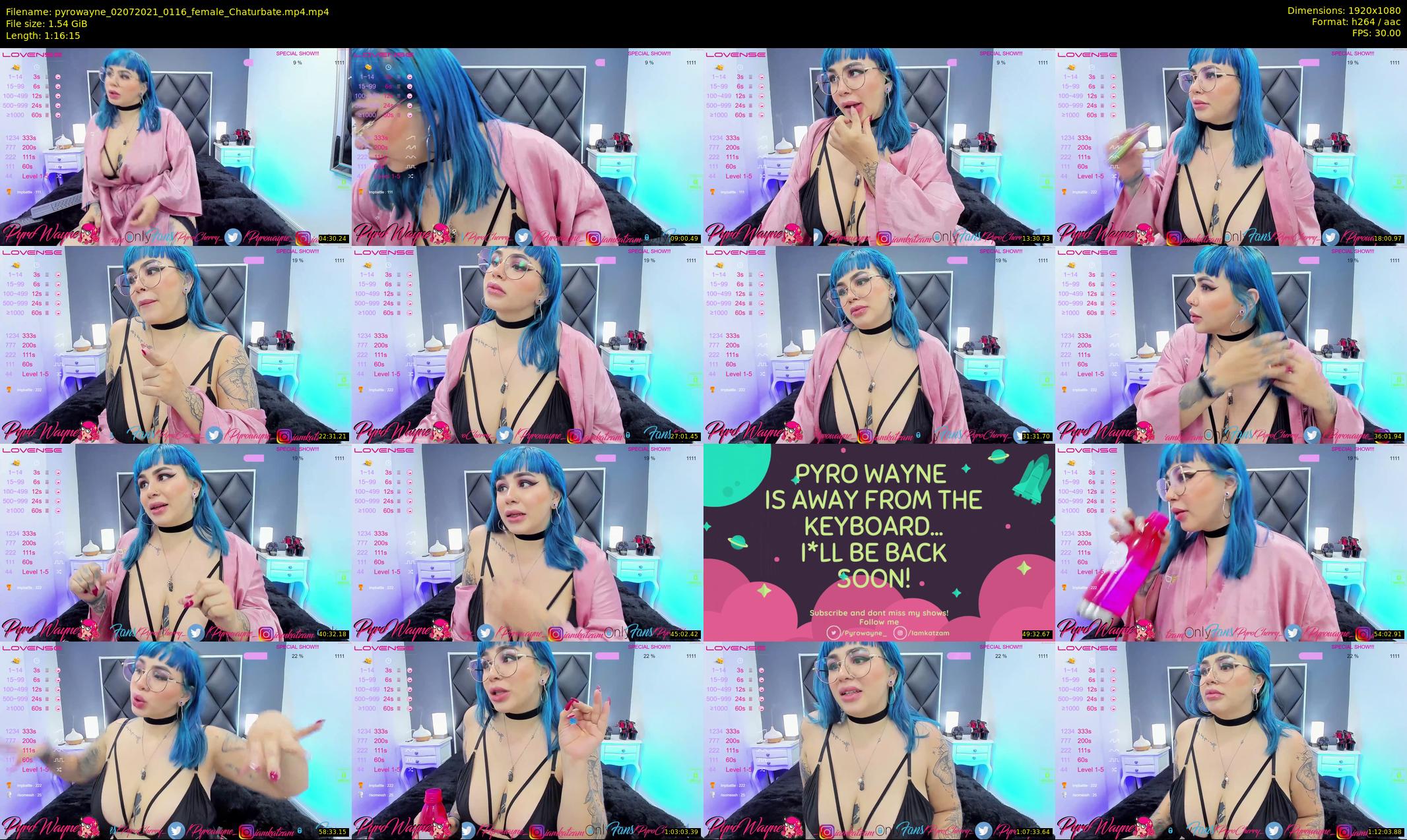 pyrowayne — 77 minute Chaturbate female cam show recording, 1080p, Jul 2, 2021