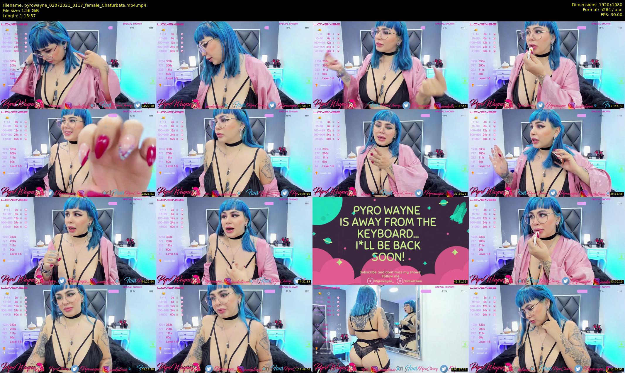 pyrowayne — 76 minute Chaturbate female cam show recording, 1080p, Jul 2, 2021