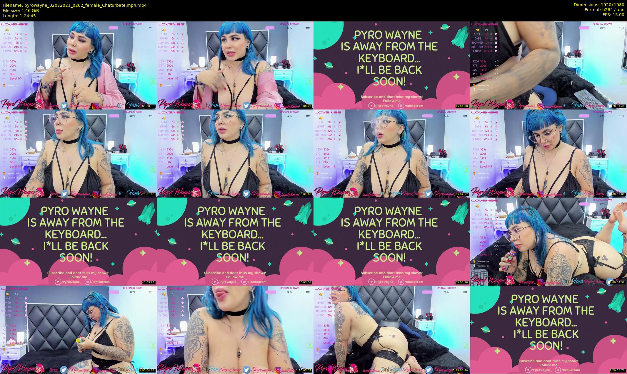 pyrowayne — 85 minute Chaturbate female cam show recording, 1080p, Jul 2, 2021