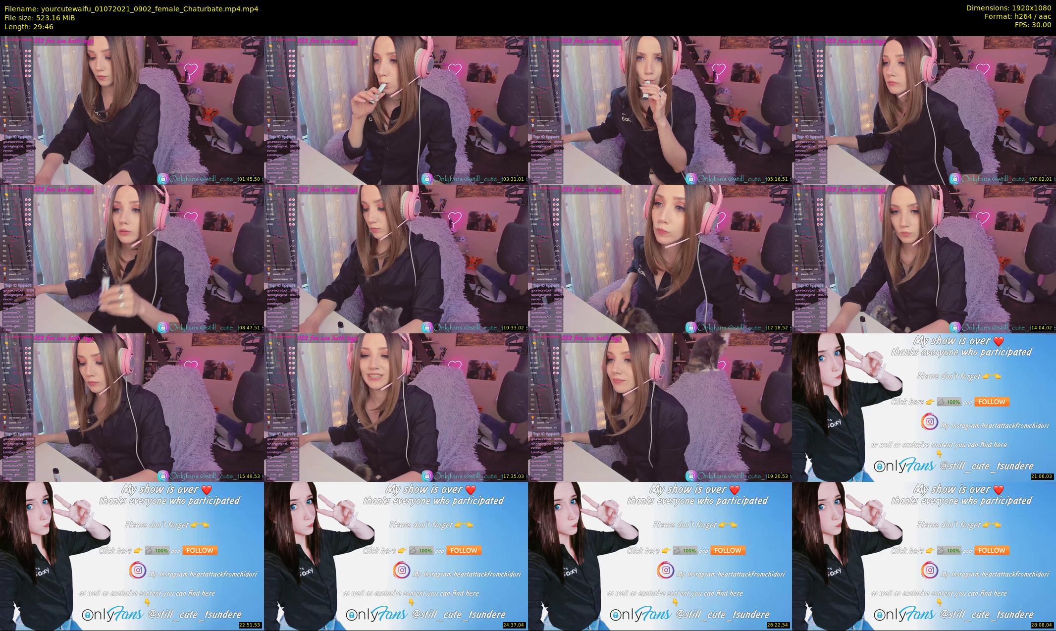 yourcutewaifu — 30 minute Chaturbate female cam show recording, 1080p, Jul 1, 2021