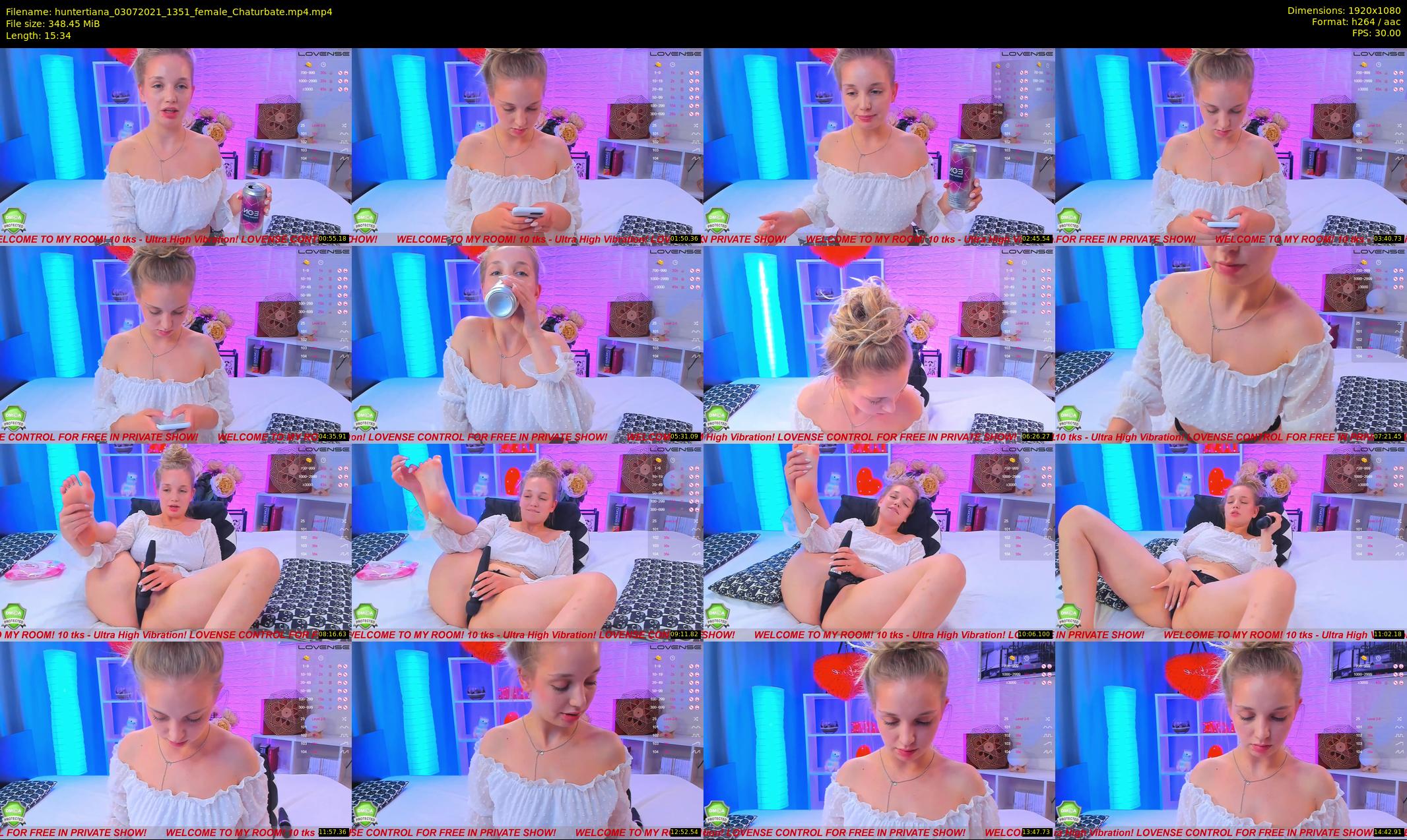 huntertiana — 16 minute Chaturbate female cam show recording, 1080p, Jul 3, 2021