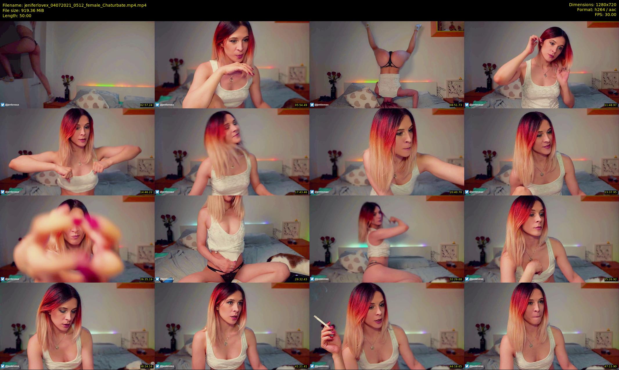 jeniferlovex — 50 minute Chaturbate female cam show recording, 720p, Jul 4, 2021