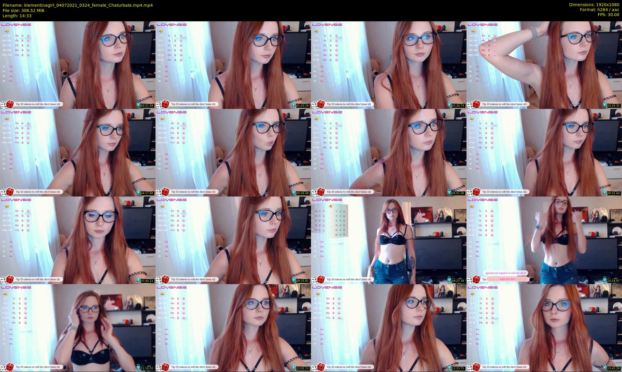 klementinagirl — 15 minute Chaturbate female cam show recording, 1080p, Jul 4, 2021