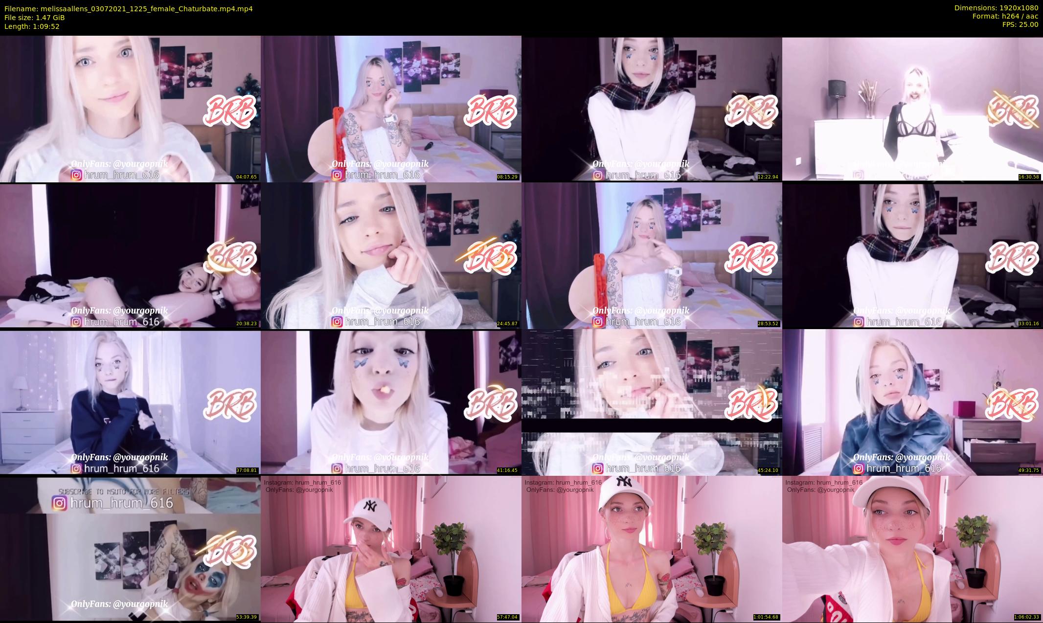 melissaallens — 70 minute Chaturbate female cam show recording, 1080p, Jul 3, 2021