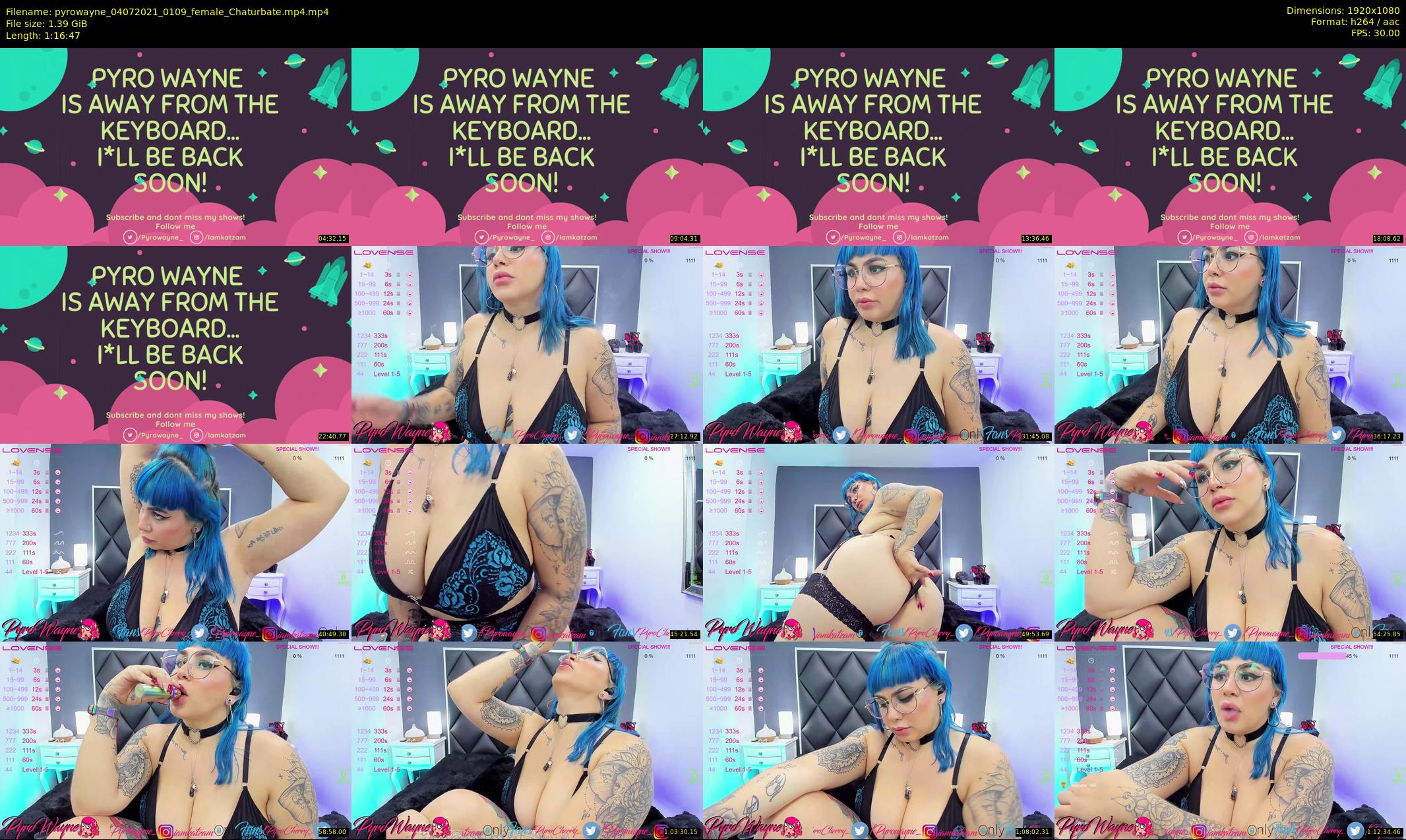 pyrowayne — 77 minute Chaturbate female cam show recording, 1080p, Jul 4, 2021