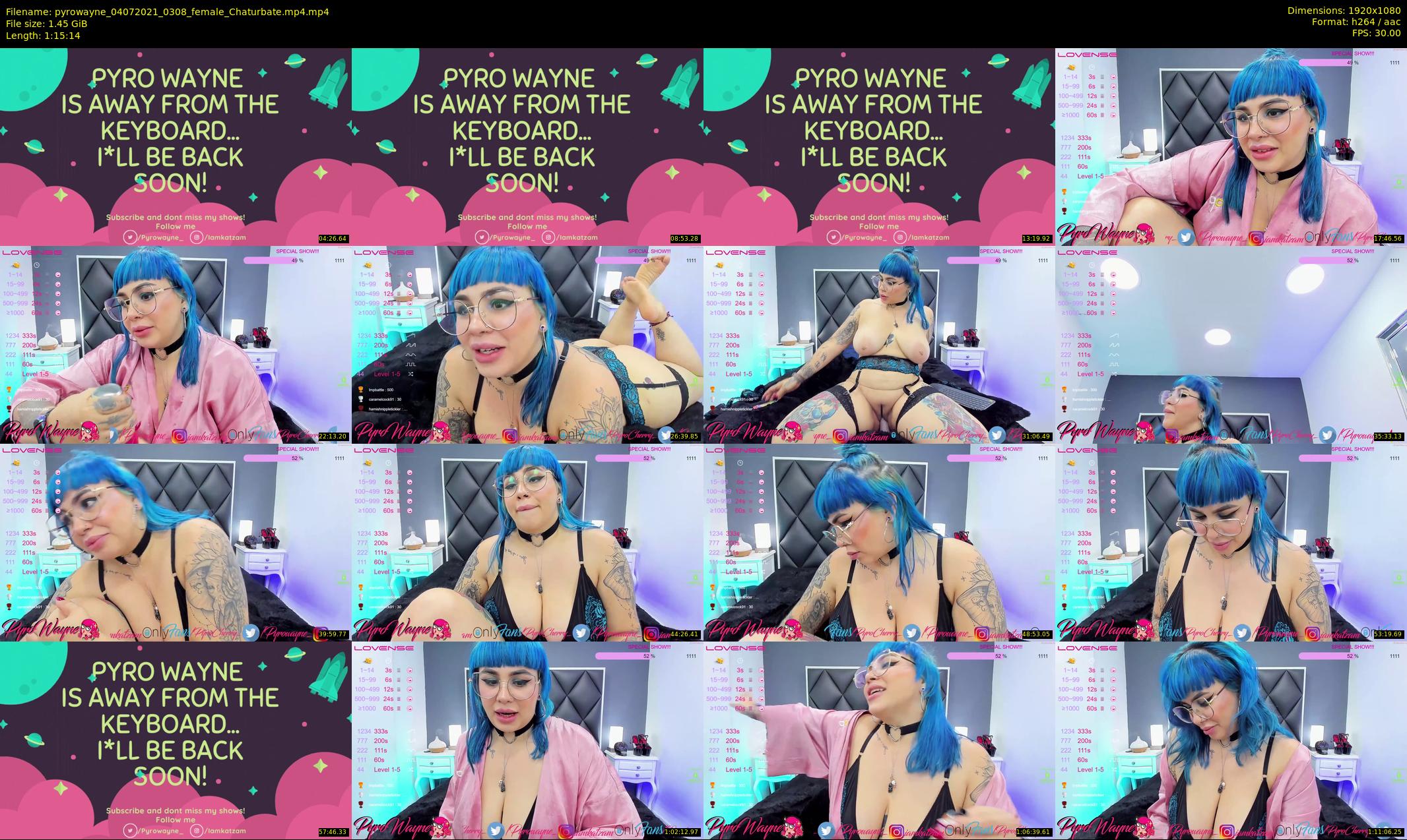pyrowayne — 76 minute Chaturbate female cam show recording, 1080p, Jul 4, 2021