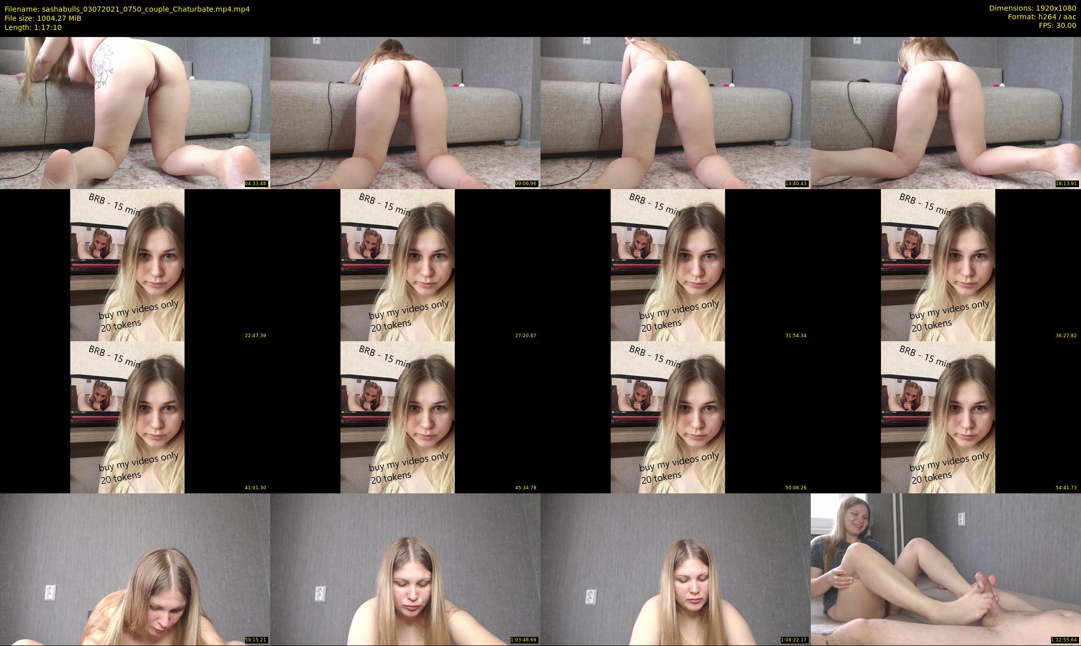 sashabulls — 78 minute Chaturbate couple cam show recording, 1080p, Jul 3, 2021