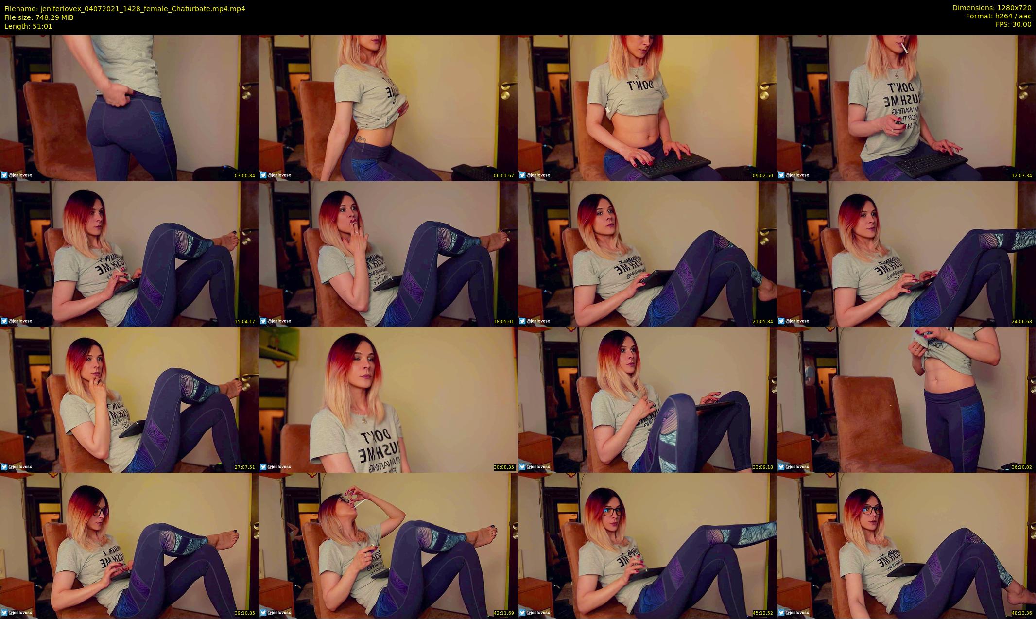 jeniferlovex — 52 minute Chaturbate female cam show recording, 720p, Jul 4, 2021