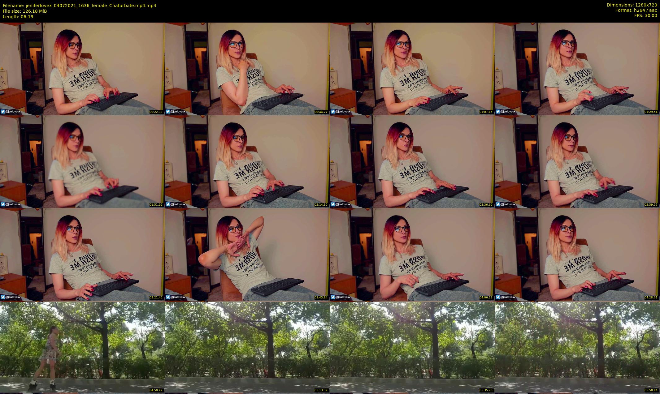 jeniferlovex — 7 minute Chaturbate female cam show recording, 720p, Jul 4, 2021