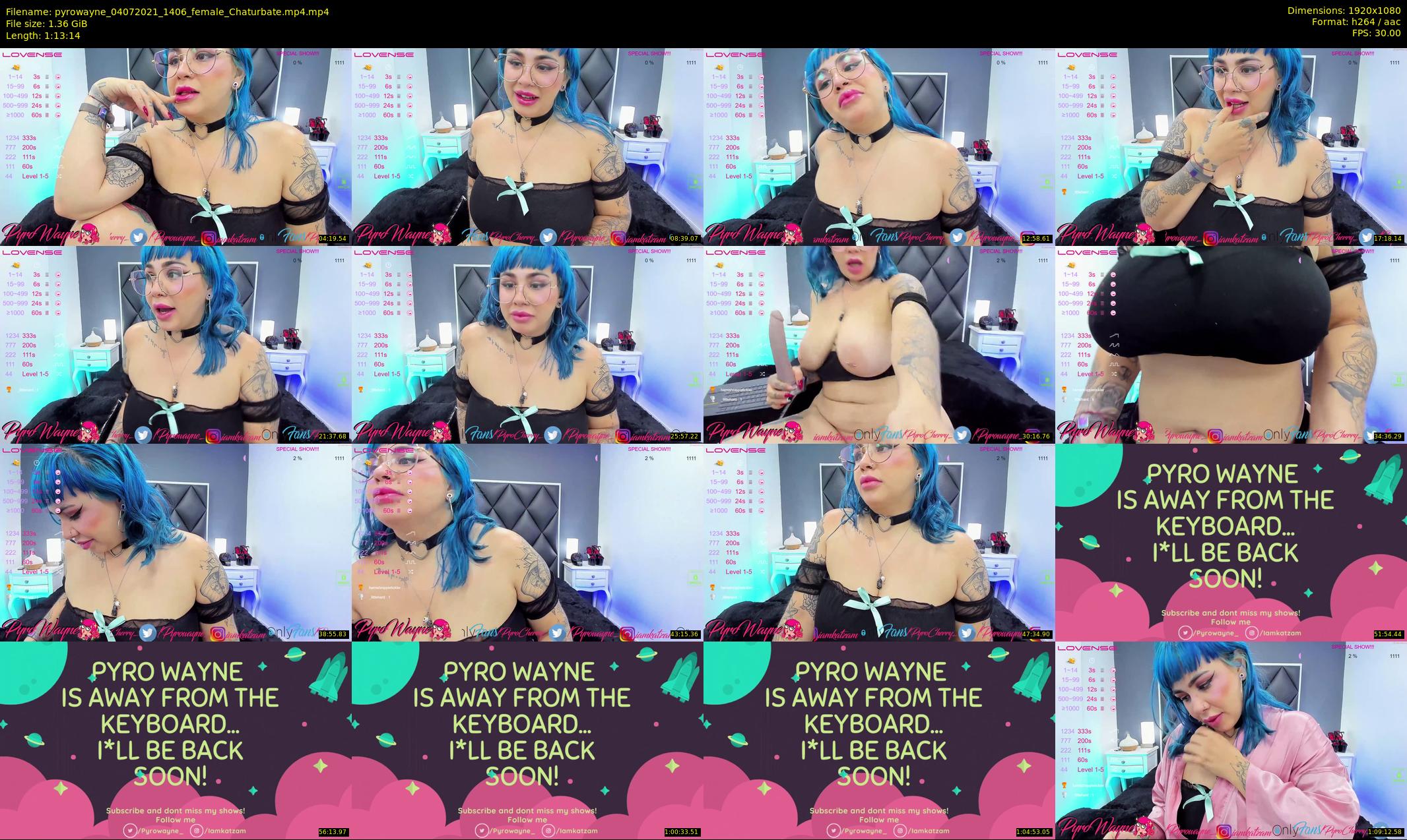pyrowayne — 74 minute Chaturbate female cam show recording, 1080p, Jul 4, 2021