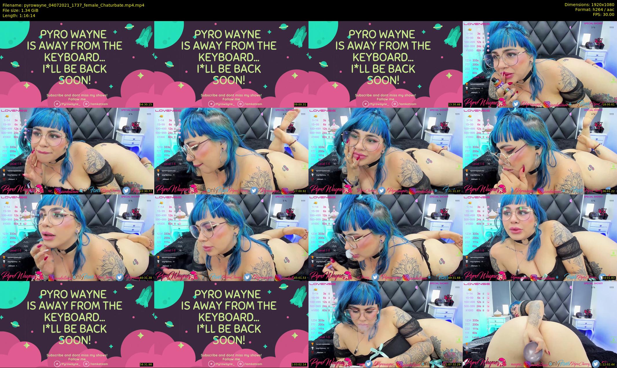 pyrowayne — 77 minute Chaturbate female cam show recording, 1080p, Jul 4, 2021
