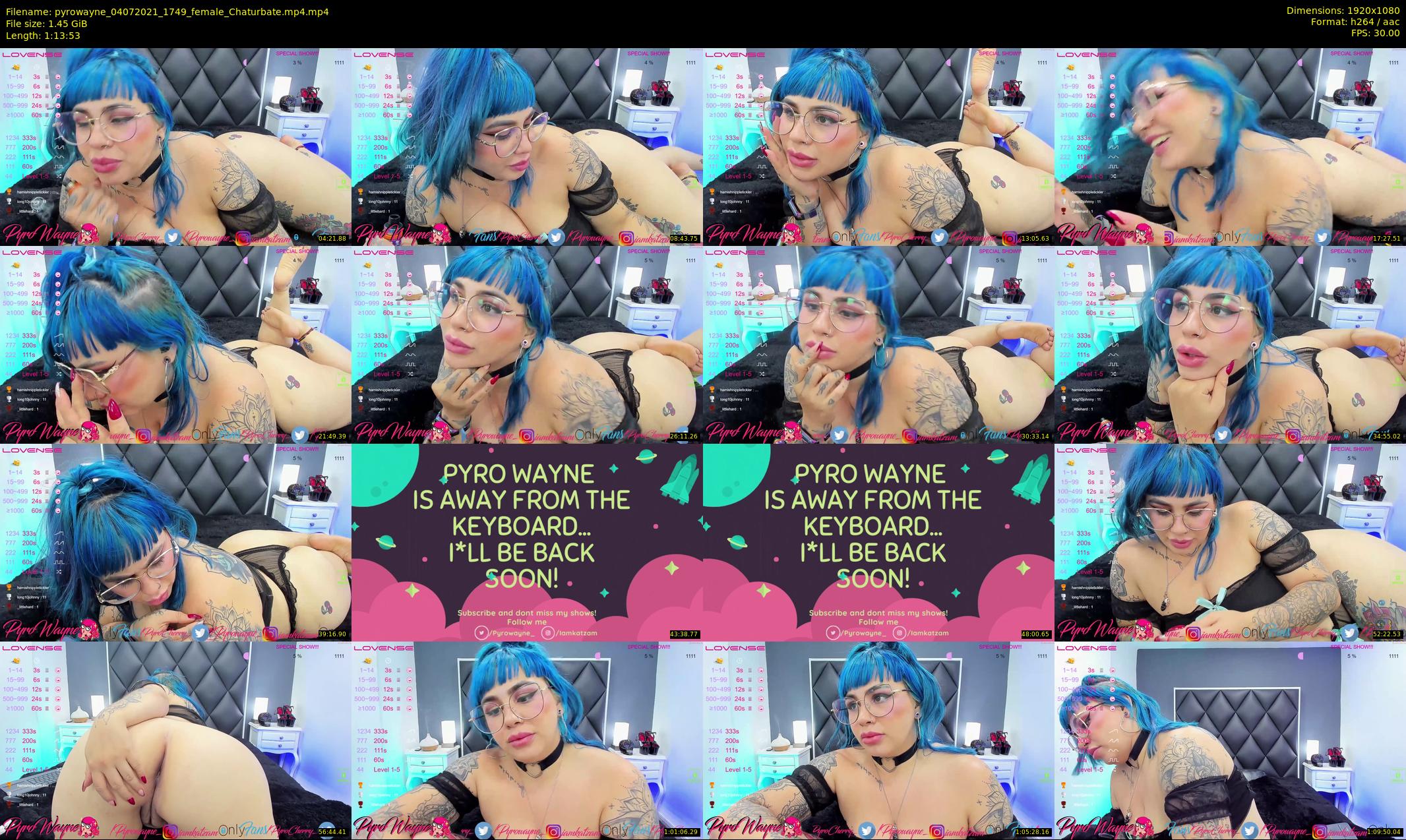 pyrowayne — 74 minute Chaturbate female cam show recording, 1080p, Jul 4, 2021